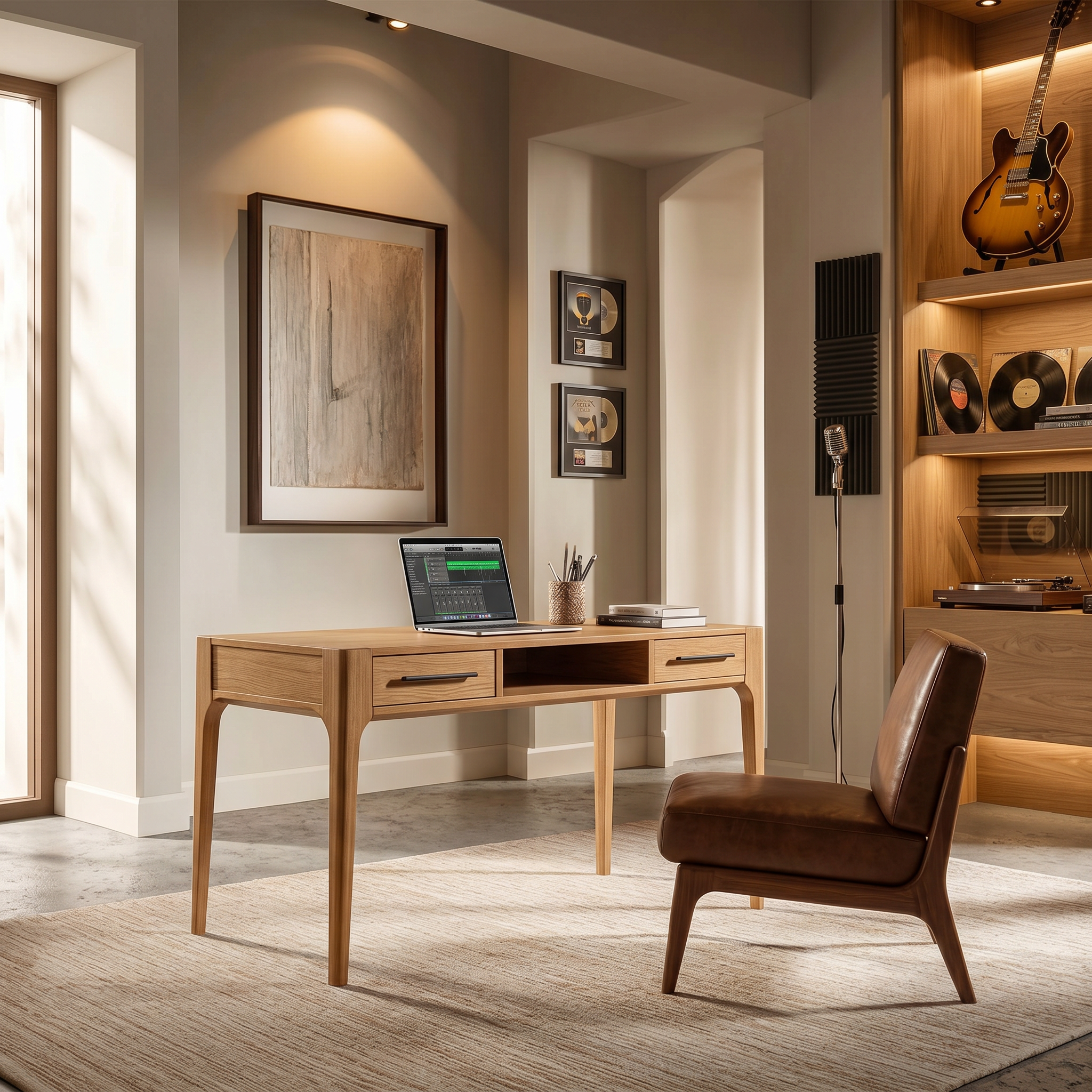 Contemporary Writing Desk With Slim Drawers For Study Room SILDTTRDE013