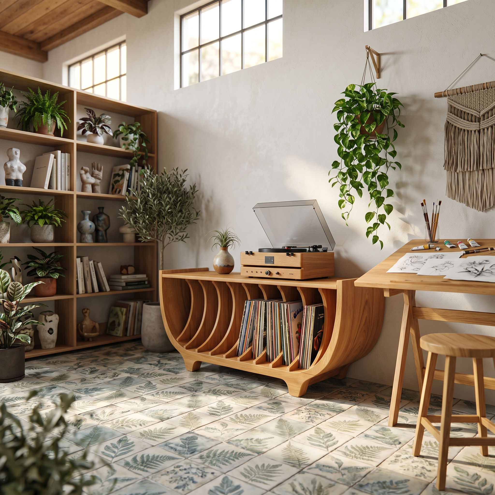 Contemporary Vinyl Storage Stand For Apartment Interior Space SILDTTNRPT021