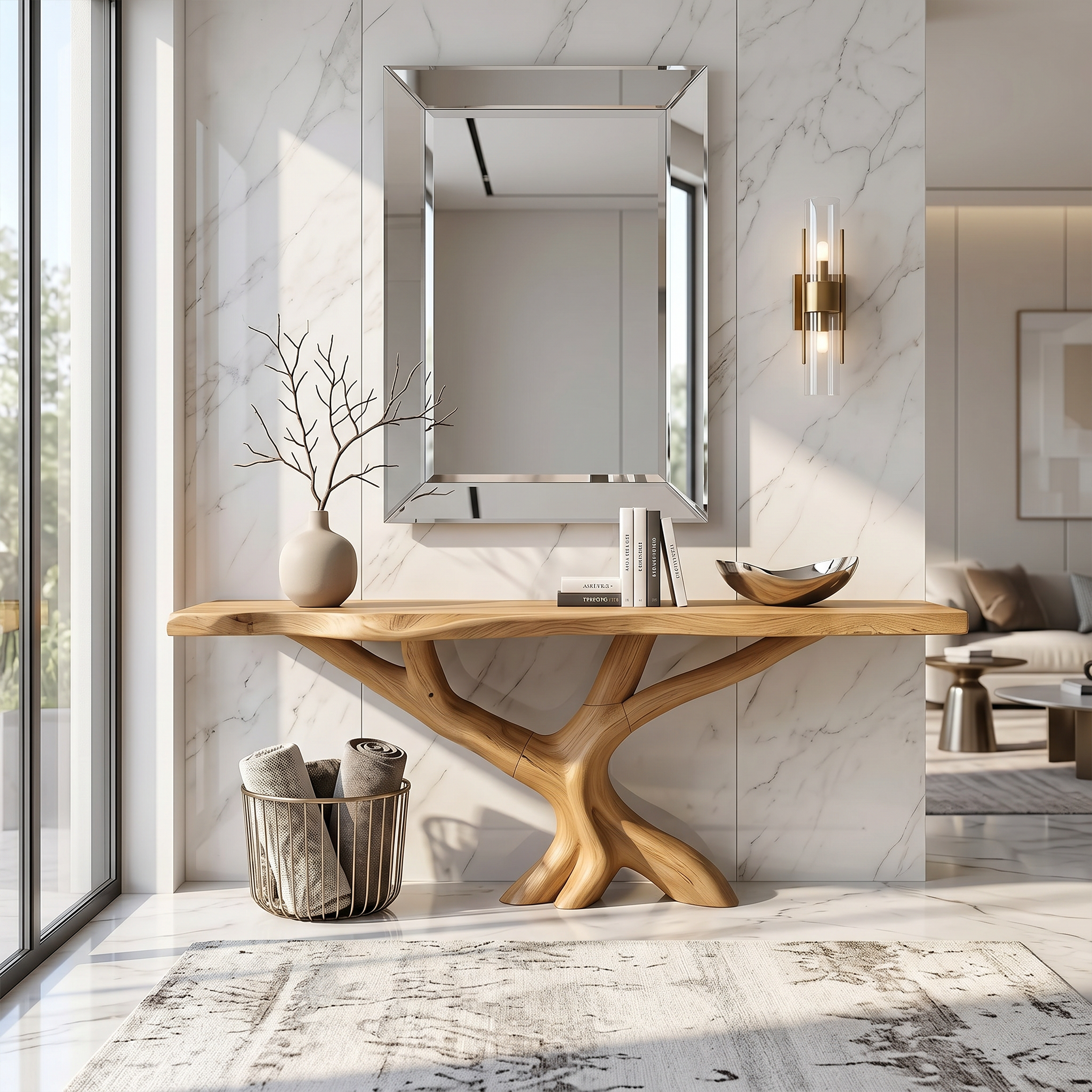 Organic Coral Base Console Table Luxury Beach House SILDTTRCS100