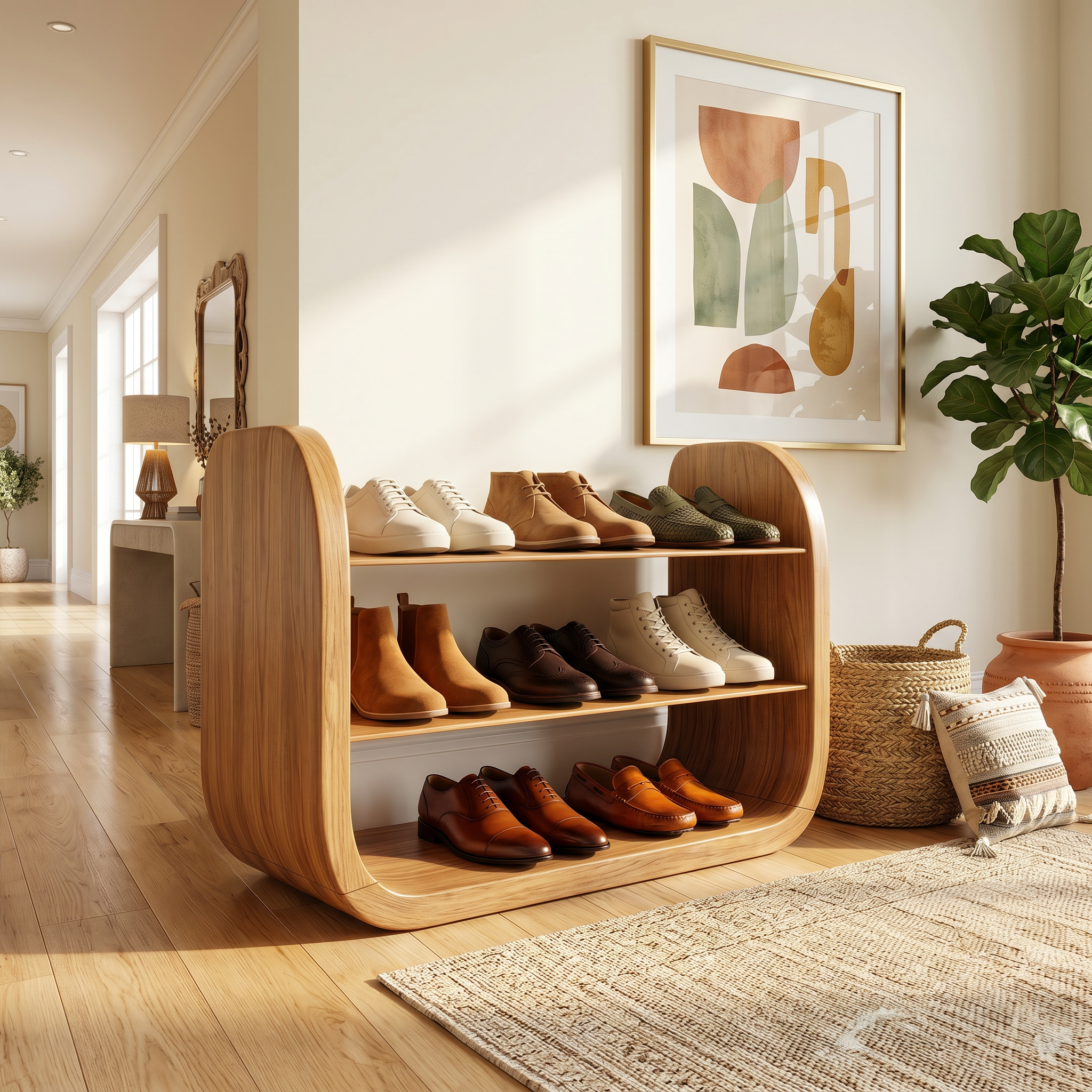 Japandi Vertical Shoe Storage Rack For Entryway Nook Placement SILDTTRSHB023