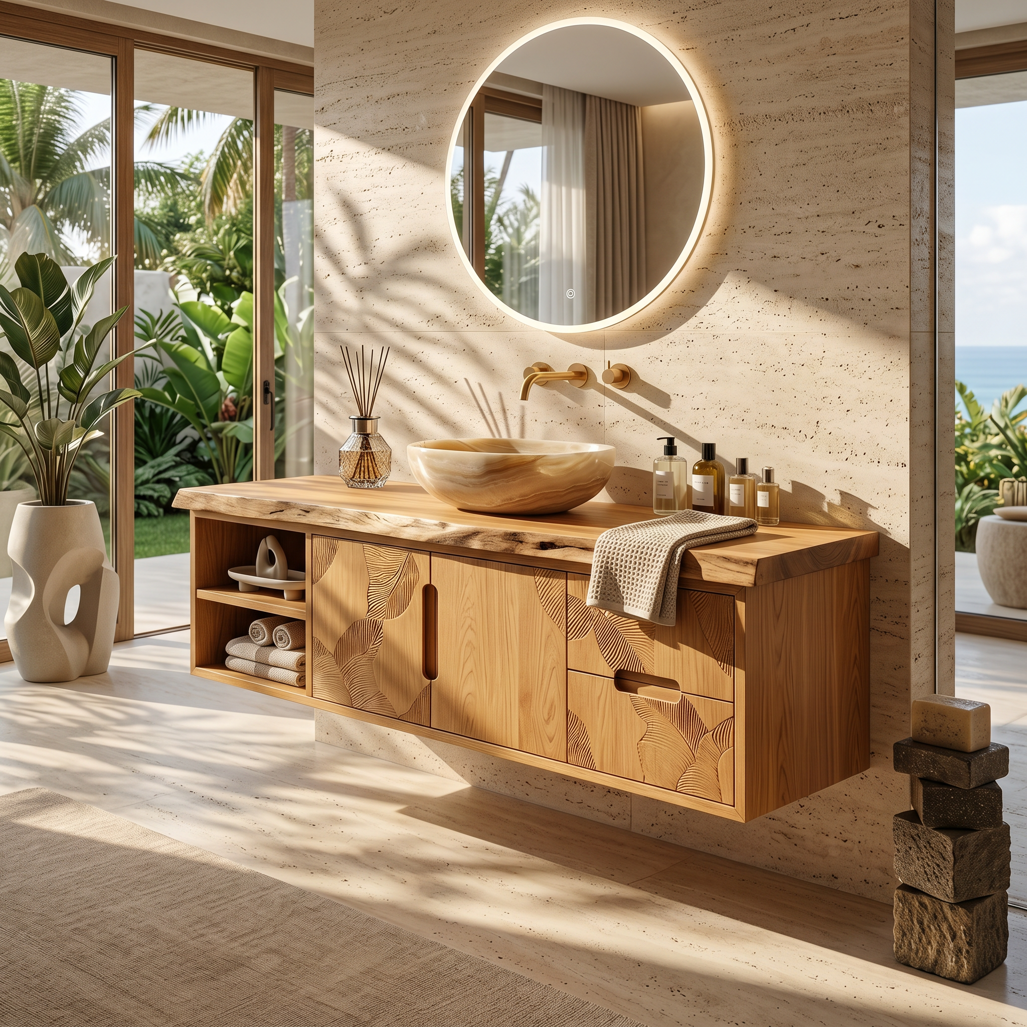 Modern Live Edge Bath Cabinet Garden Retreat SILDTTRBRV187