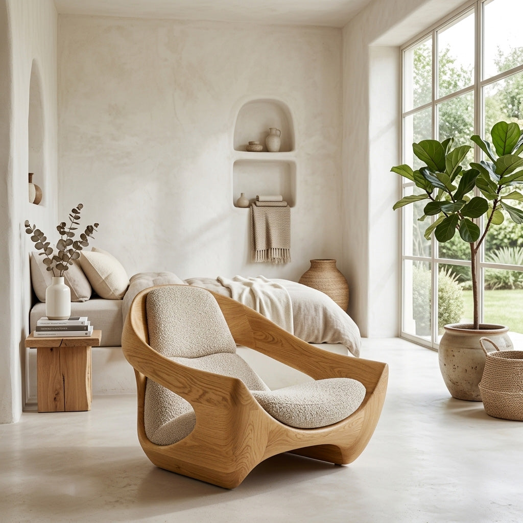 Artistic Natural Wood Chair For Contemporary Living Room RTTHHNCHR150