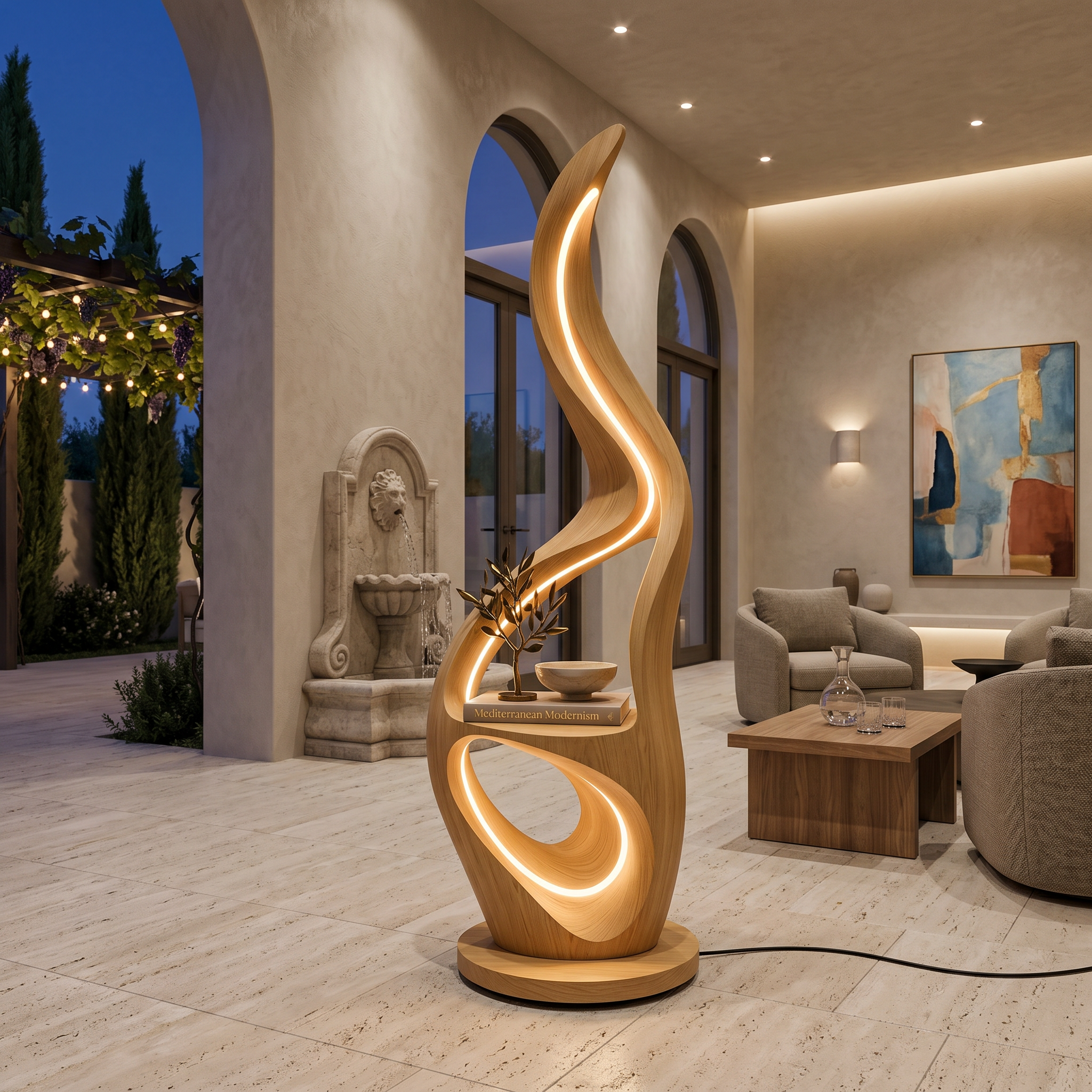 Contemporary Ring Lamp With Table For Lounge SILDTTNLAM020