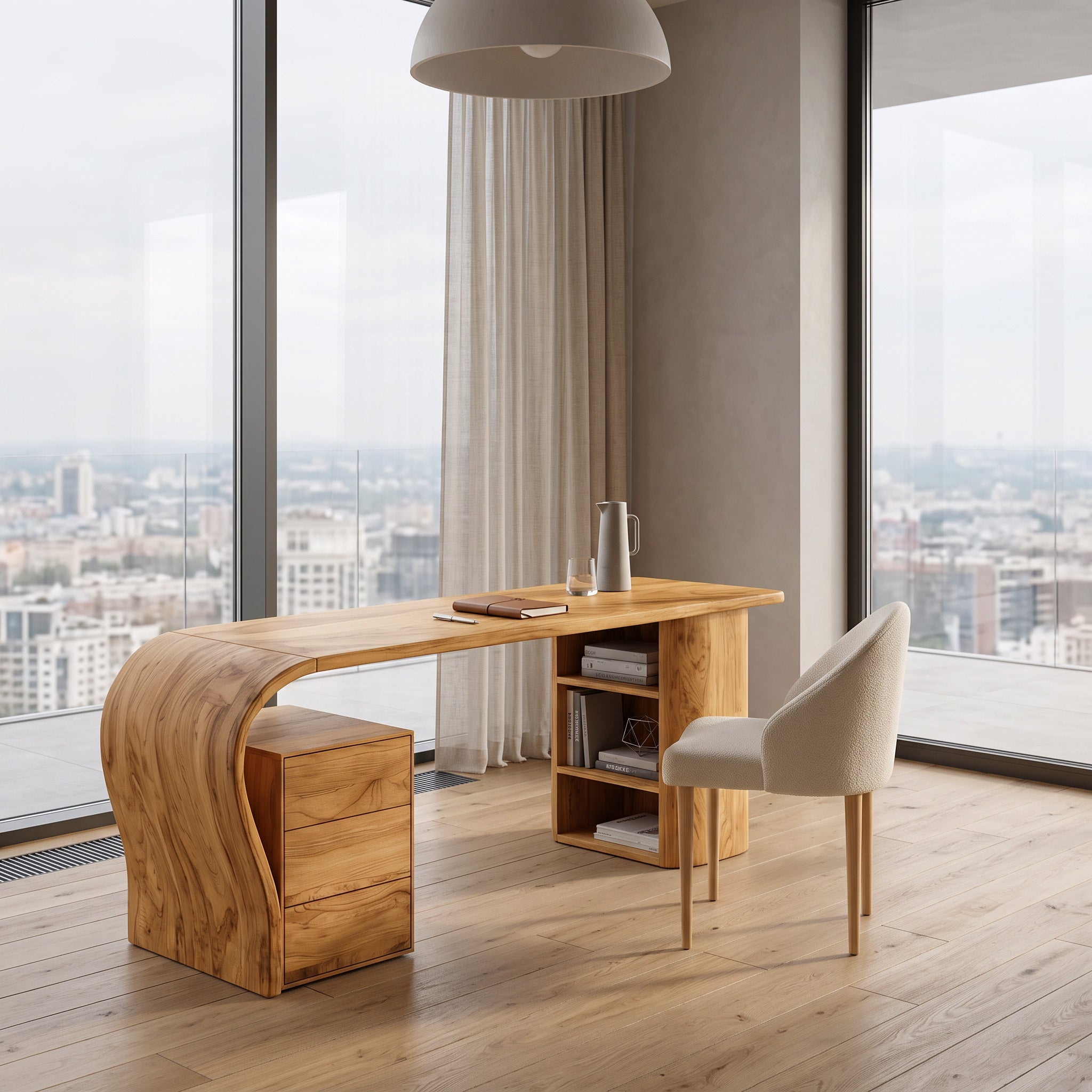 Contemporary Writing Desk With Open Shelf For Home Office RTTHHNDE100