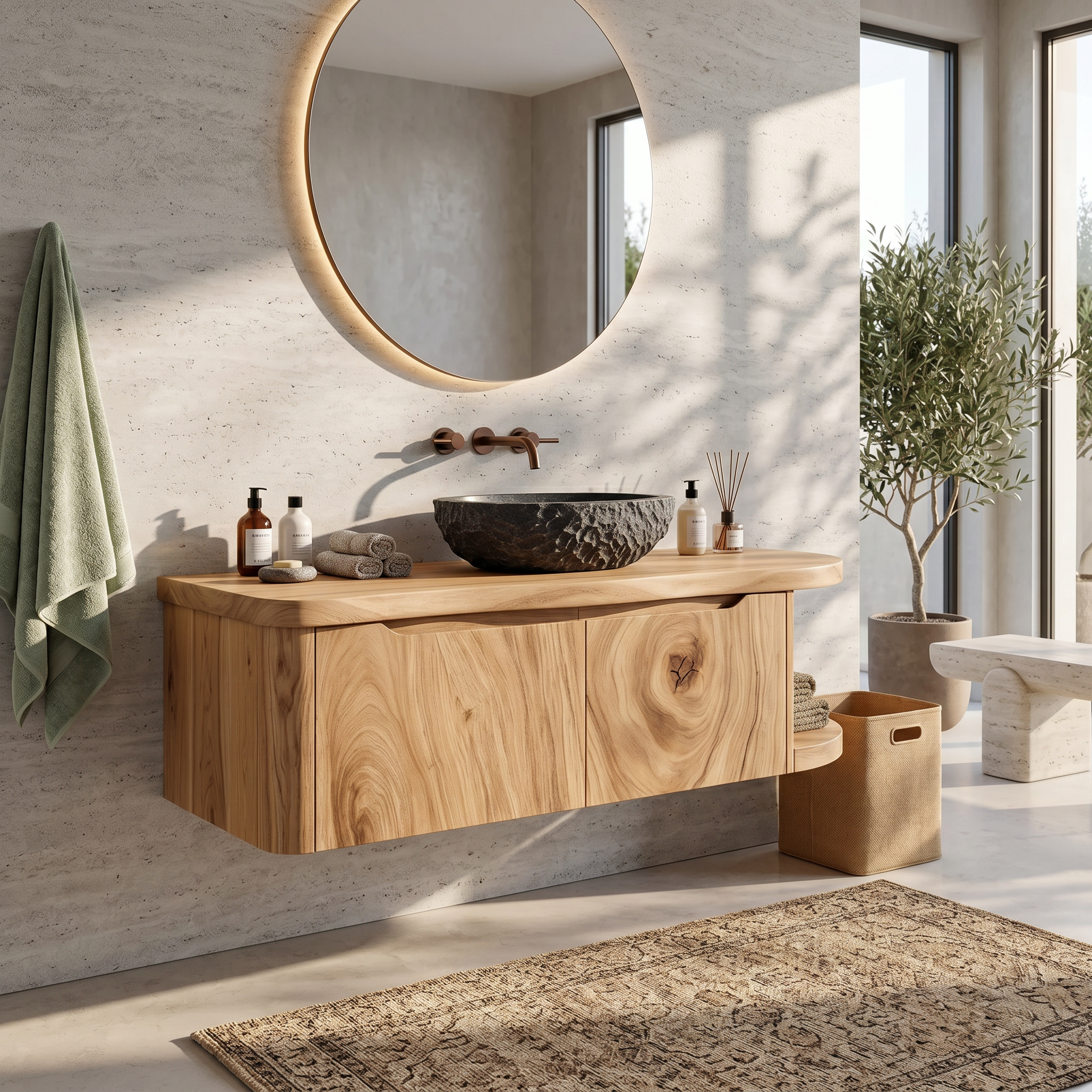 Mediterranean Contemporary Vanity Cabinet Coastal Villa SILDTTRBRV189
