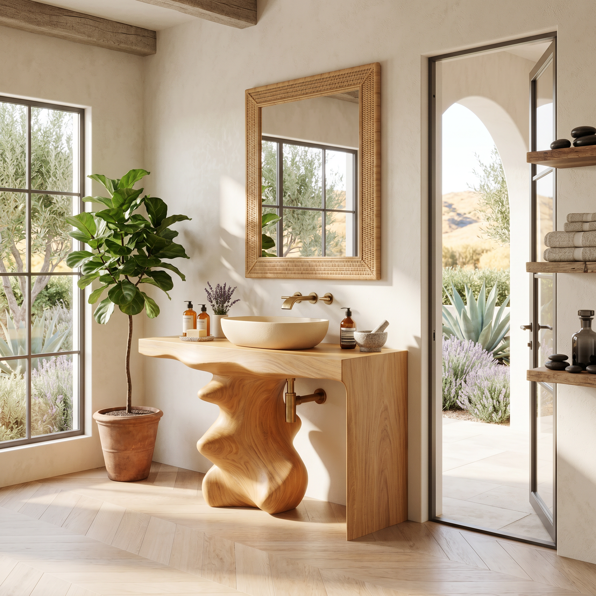 Mid Century Vanity For Organic Bathroom Interiors SILDTTNBRV012