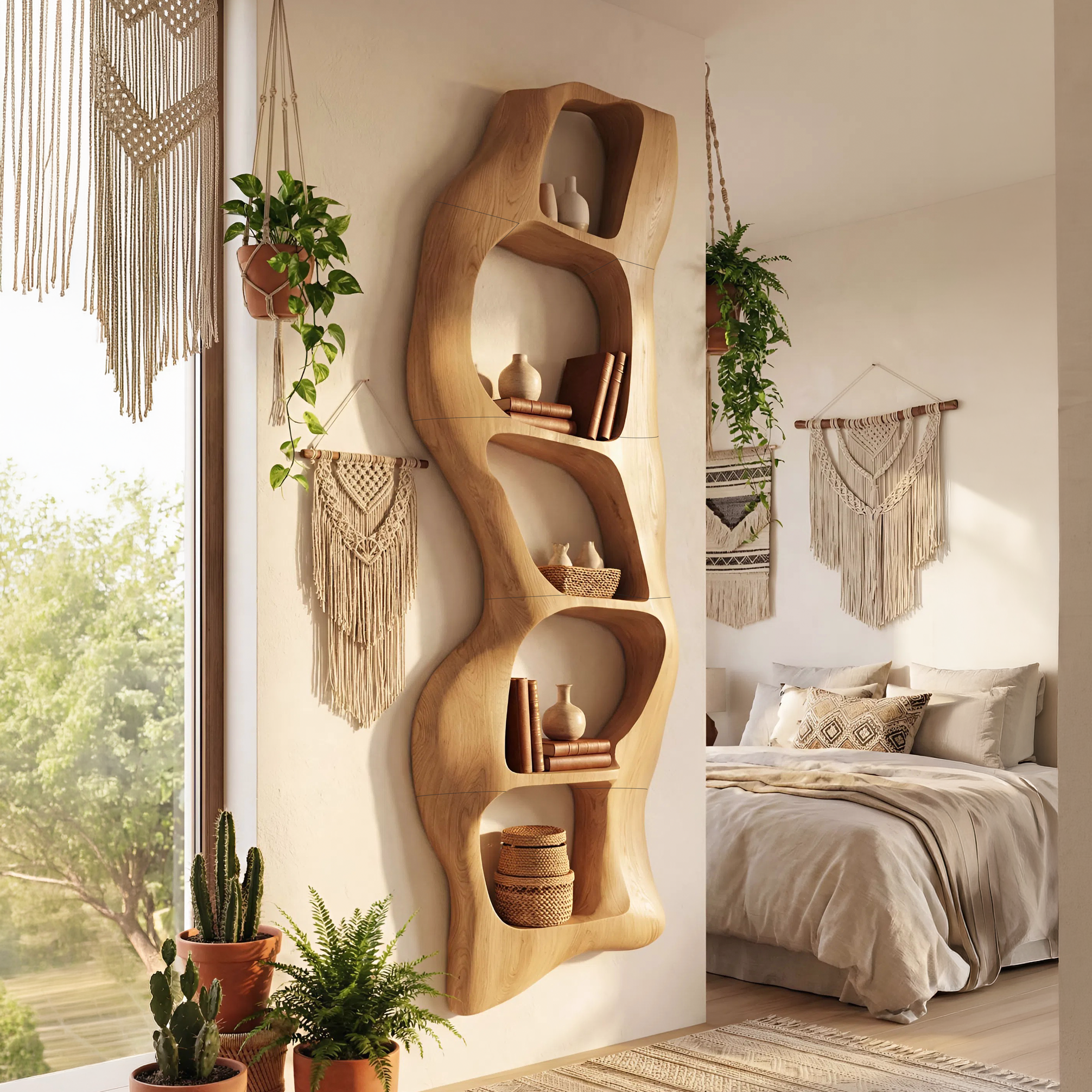 Contemporary Wall Shelf For Bedroom Wall Accent SILDTTNWMS035