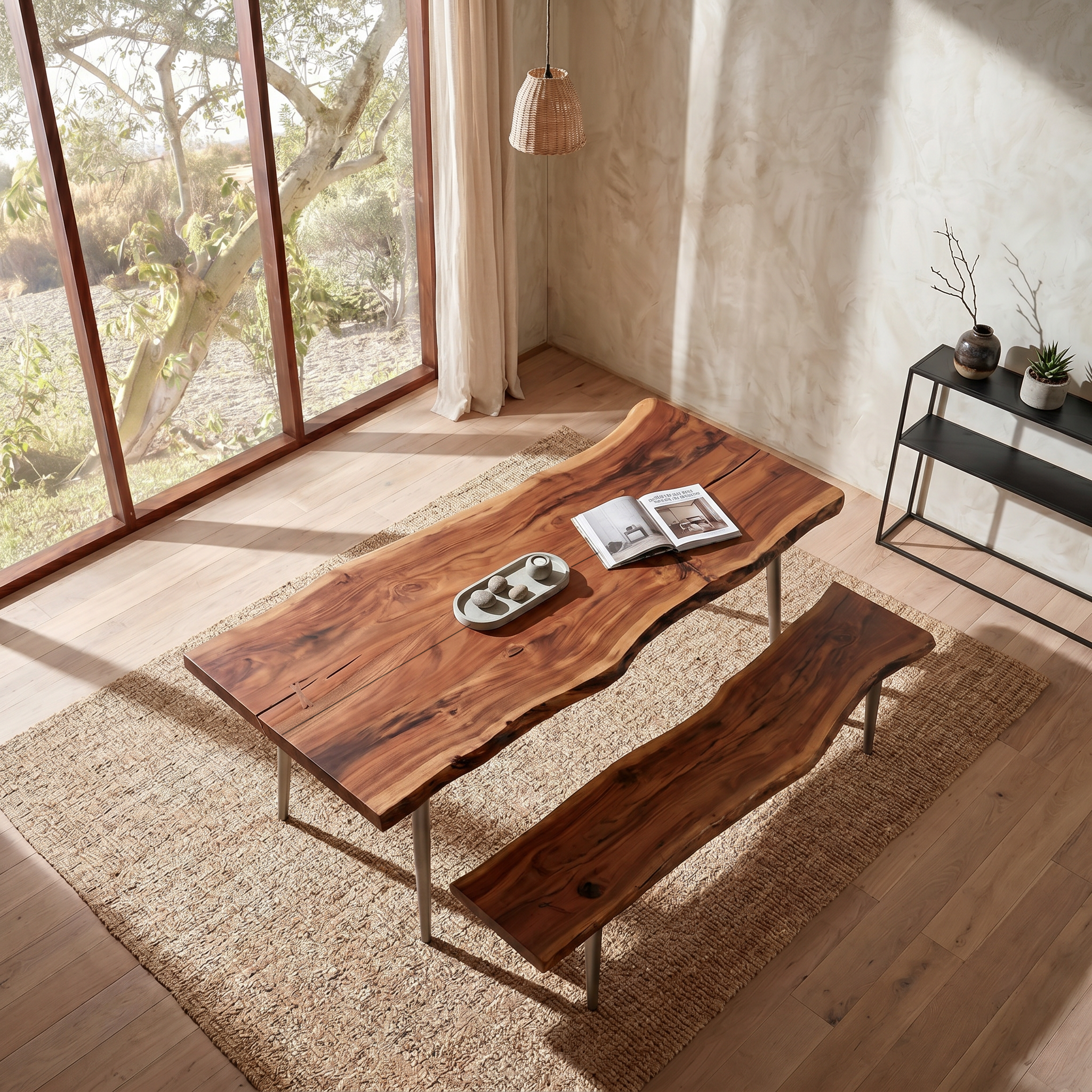 Rustic Dining Table With Trestle Wood Base For Dining Room SINLSADT189