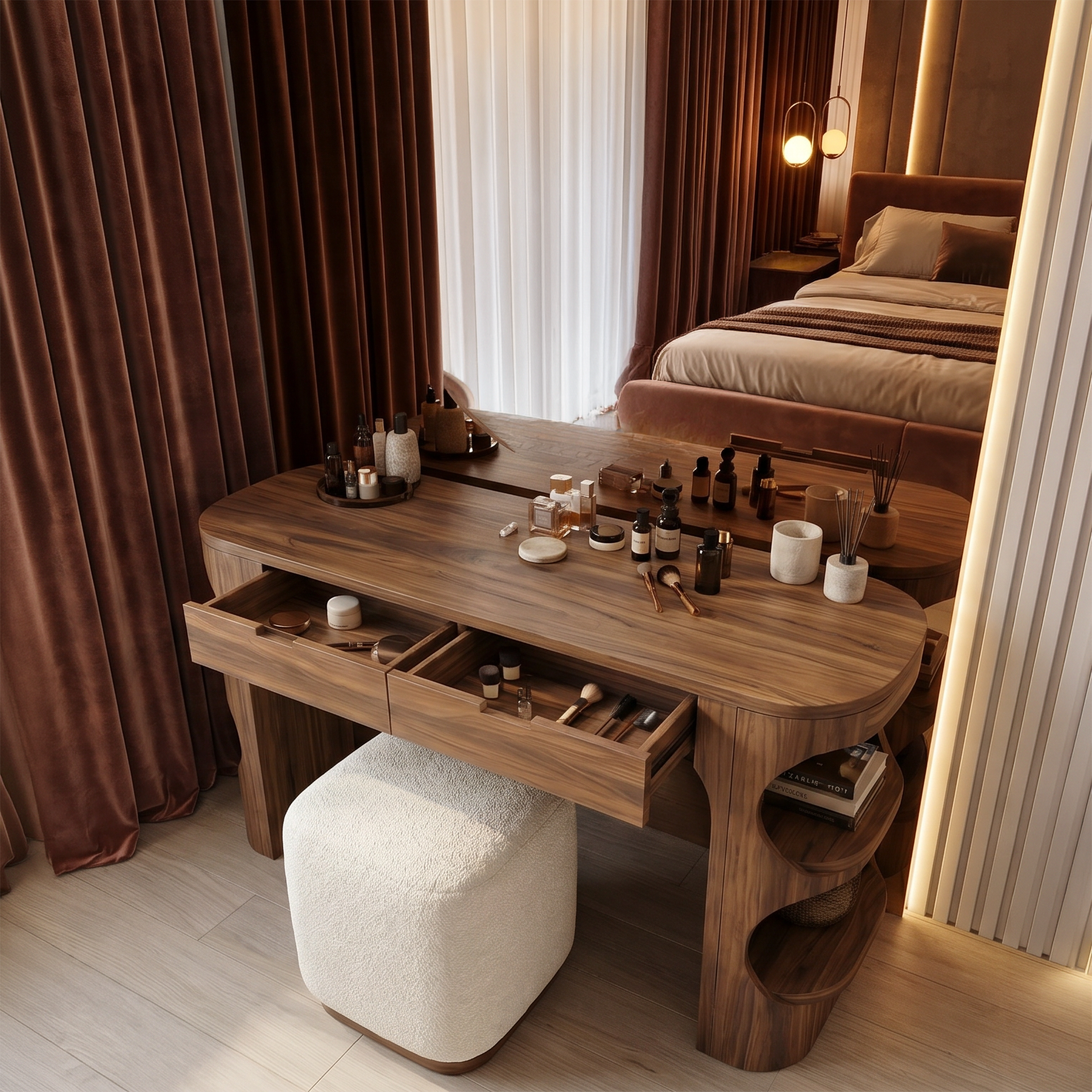 Minimalist Vanity Table With Drawer Storage For Bedroom SINLSABDT074