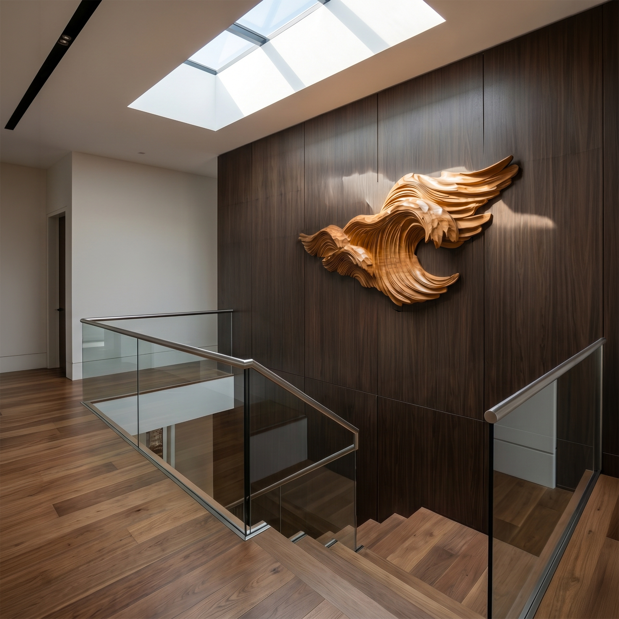 Abstract Wave Wall Art With Sculptural Flowing Design For Living Room And Entryway SINLSAWD097