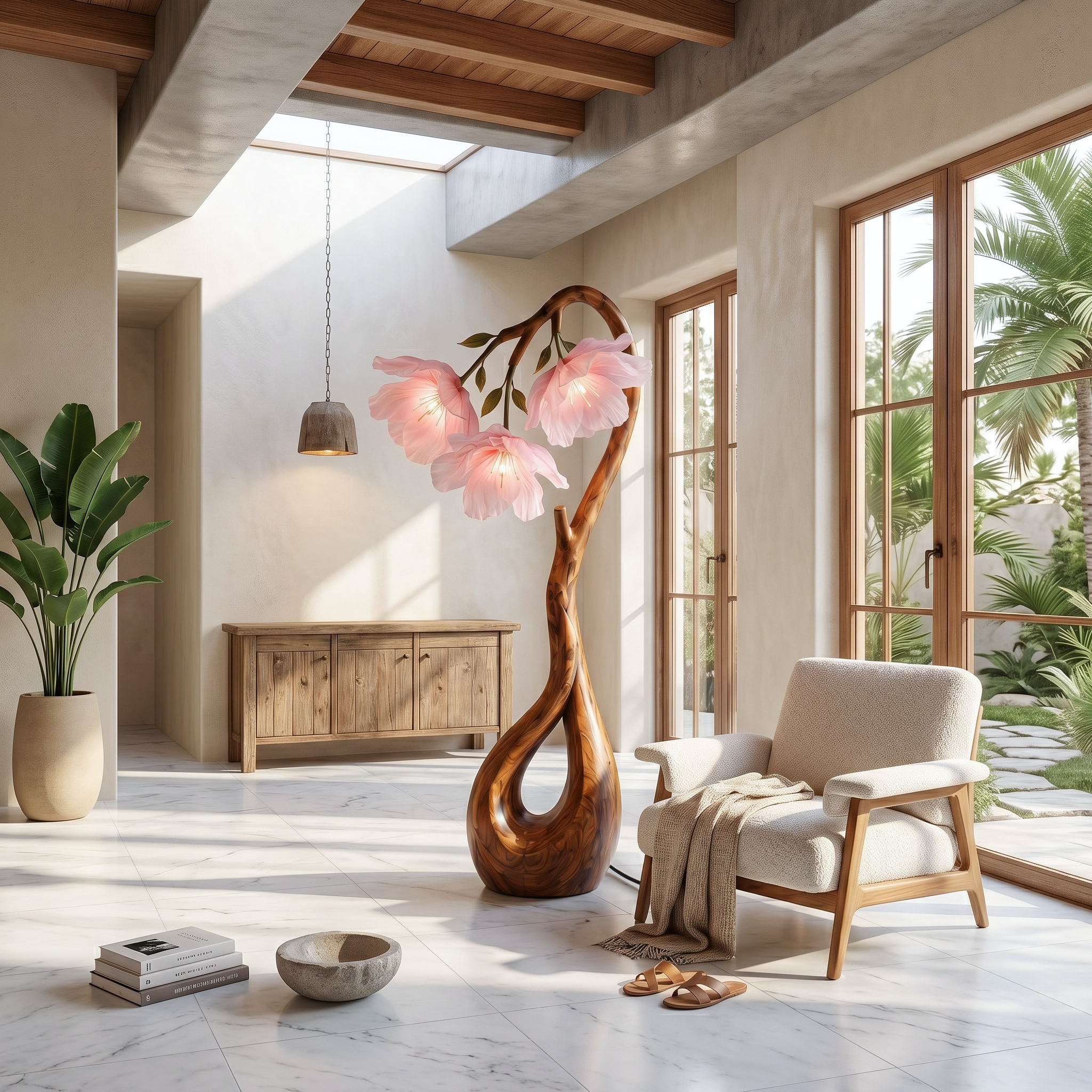 Modern Floor Lamp With Nature Inspired Silhouette For Living Room And Reading Nook SINLSAFLP101