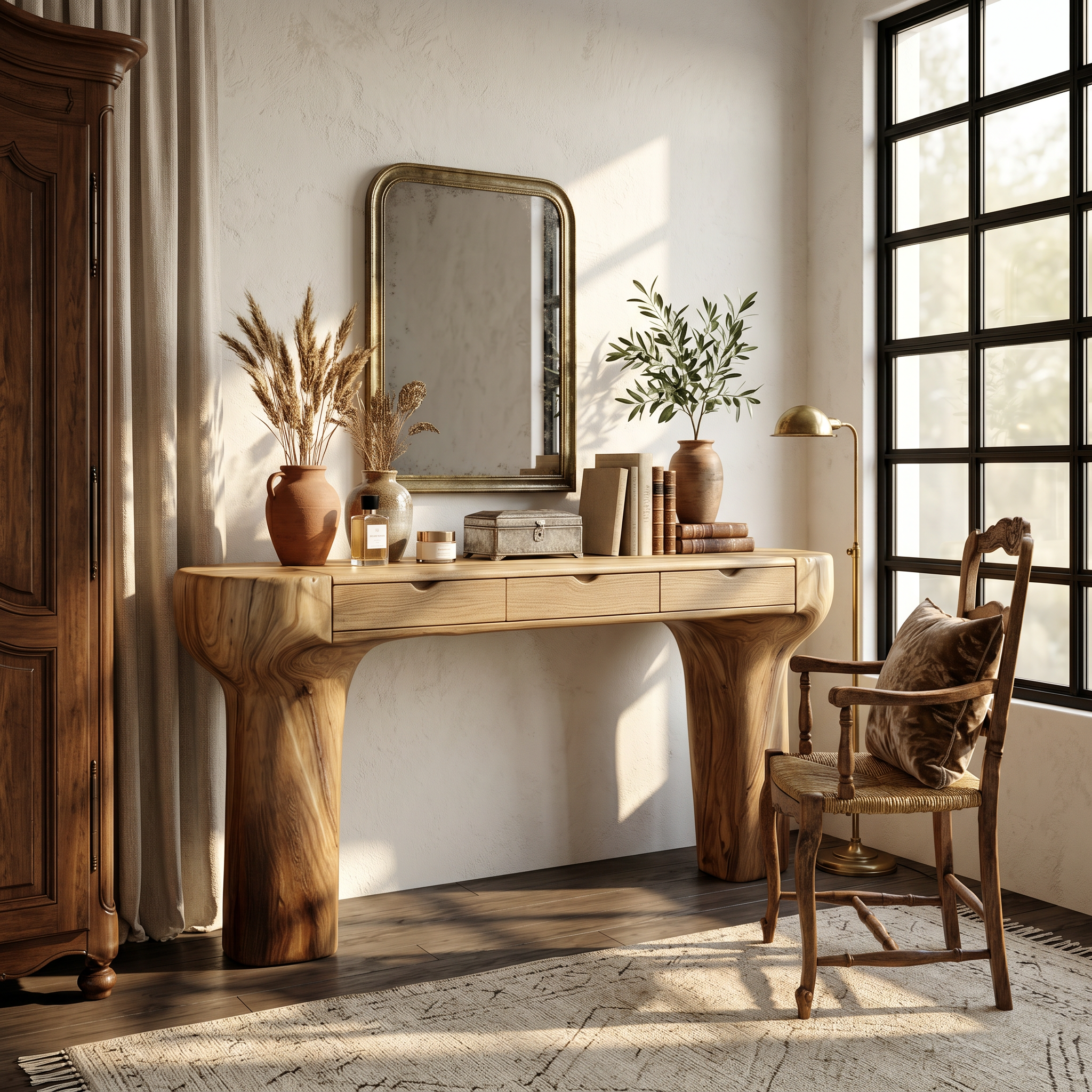 Scandinavian Dressing Table With Storage Cabinet For Bedroom And Dressing Room SINLSABDT089