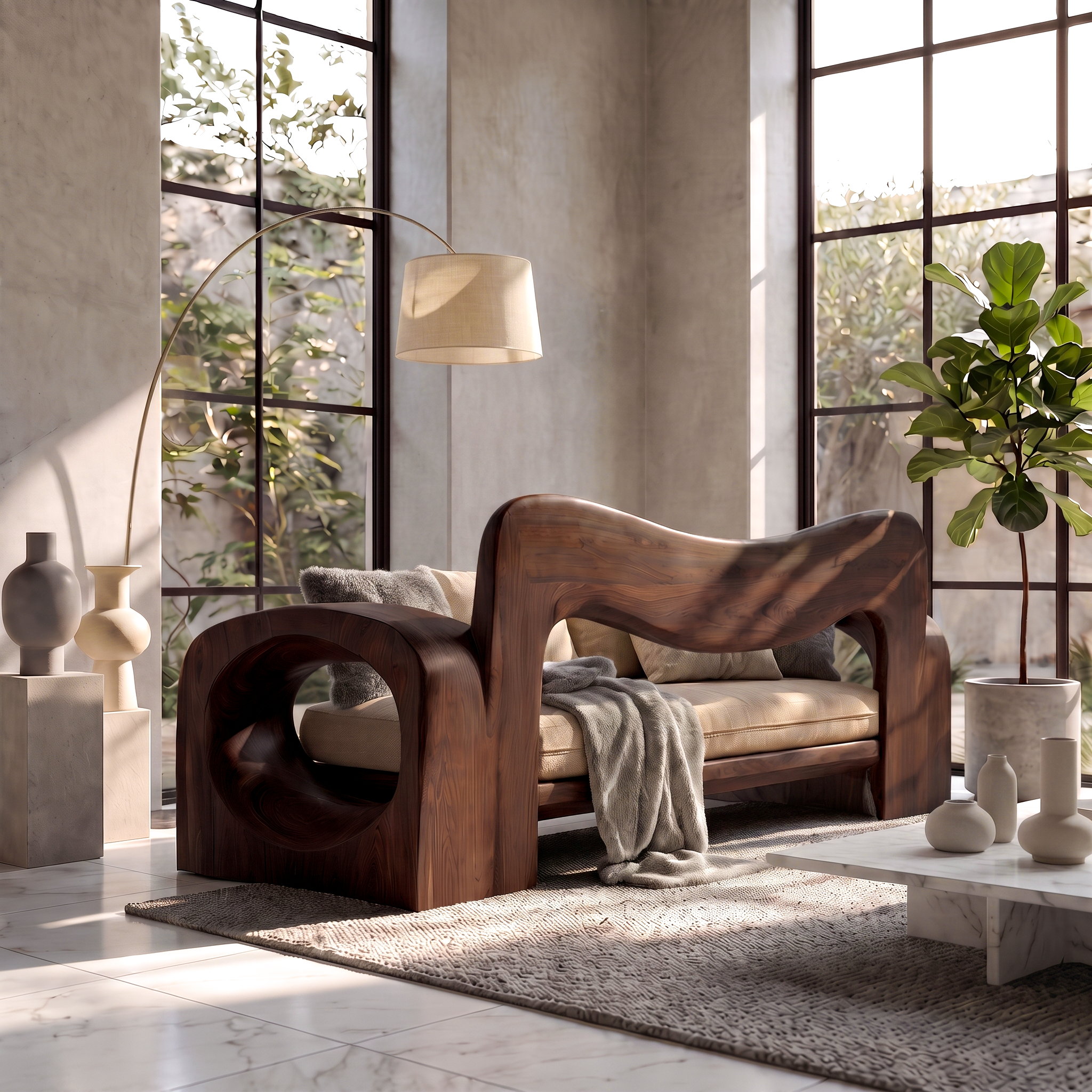 Organic Sofa Frame With Handcrafted Solid Wood Structure For Living Room SINLSASF028