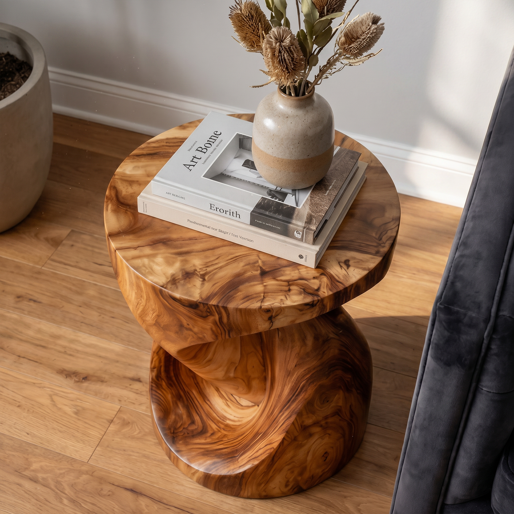 Rustic Twisted Wood Beside Table For Living Room SINLKIBT245