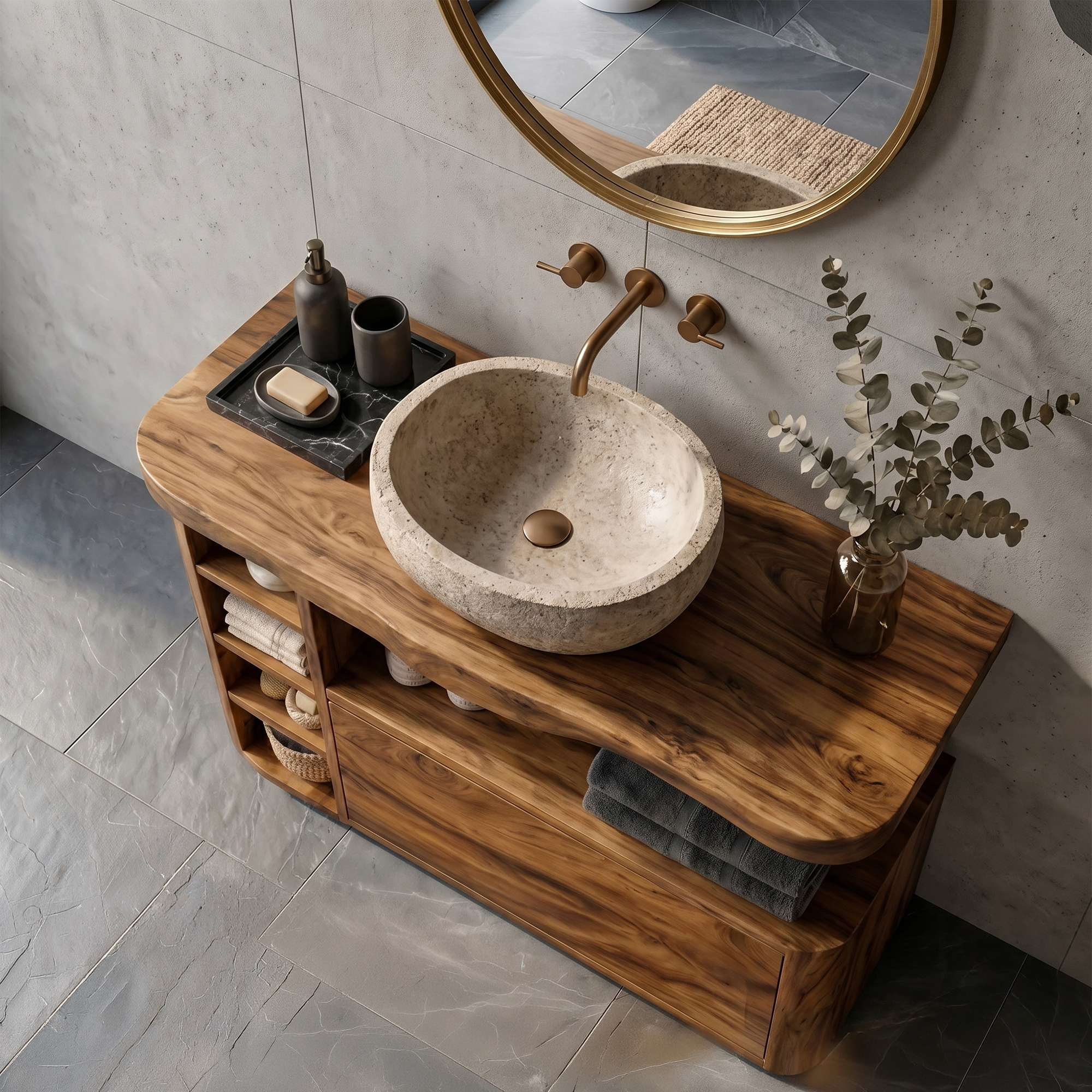 Contemporary Bathroom Vanity For Bathroom And Powder Room SINLKIBRV298