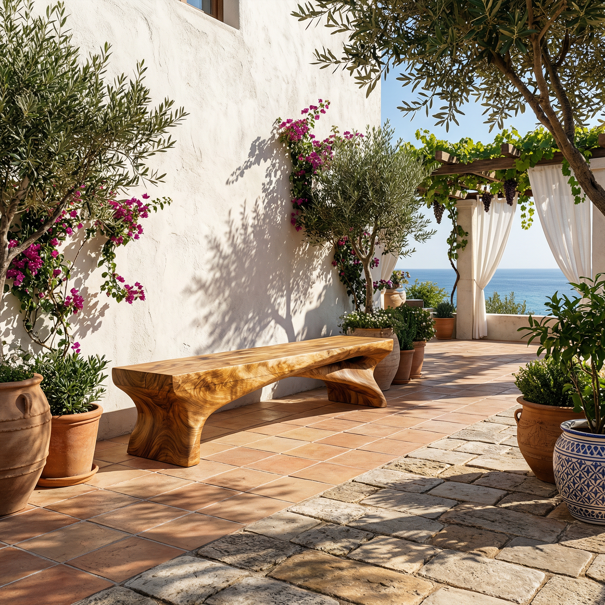 Minimal Rustic Bench Solid Wood Live Edge Structure Entryway Or Hallway SINLKIRS096