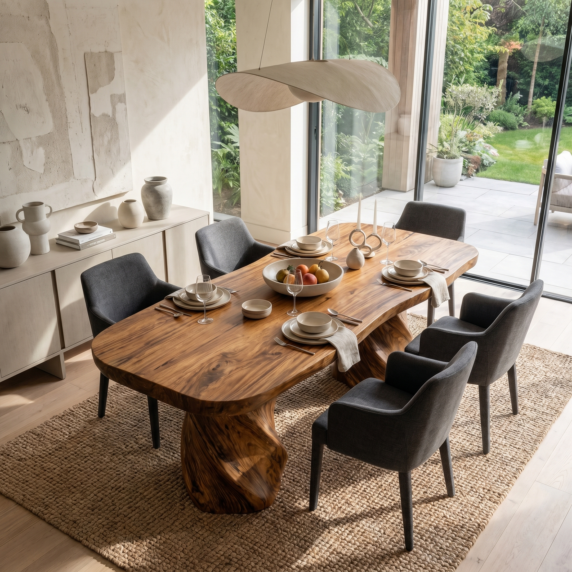 Sculptural Twisted Base Dining Table For Dining Room And Kitchen SINLKIDT165