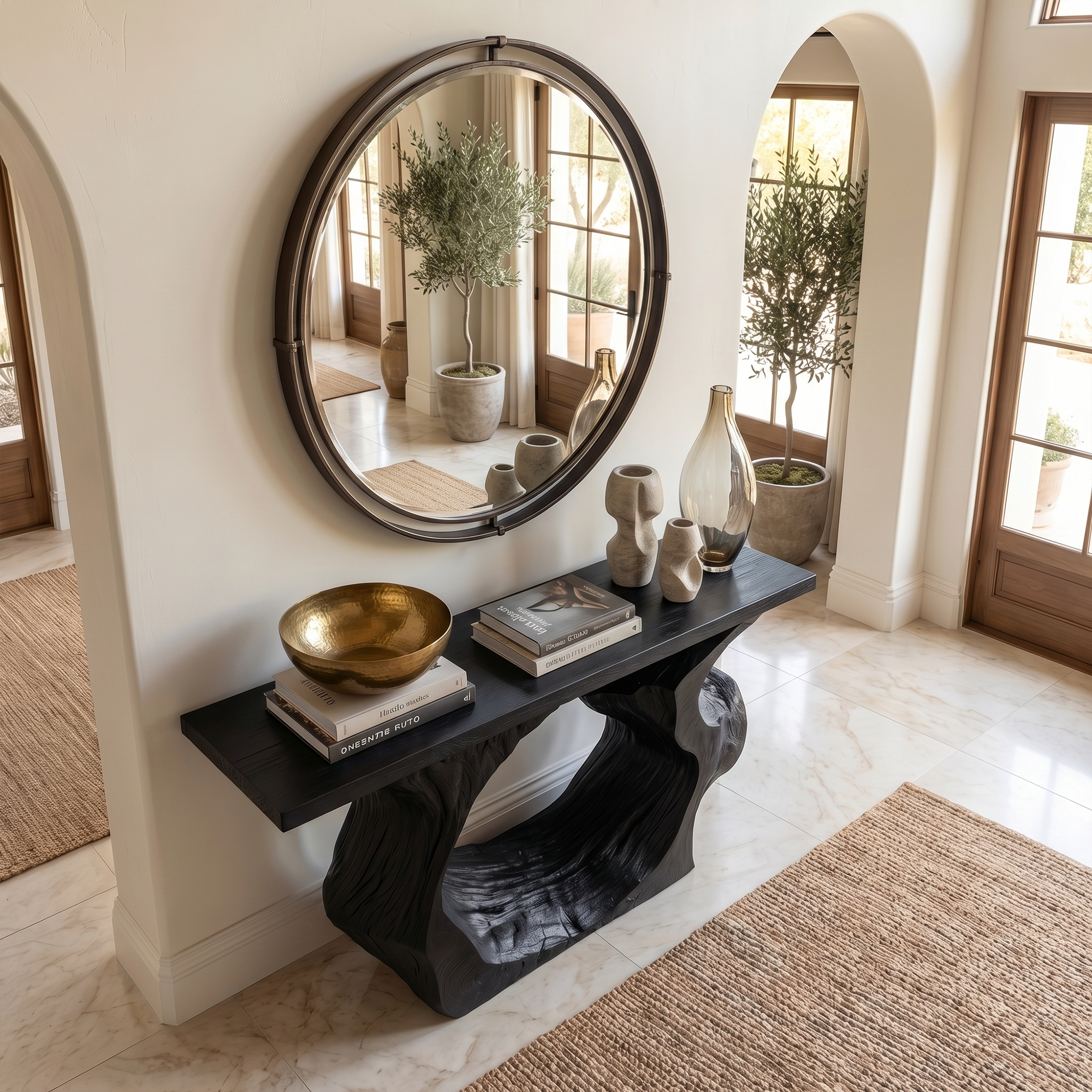 Sculptural Console Table Entryway Table Modern Sofa Table For Living Room And Entryway SINLKICS569