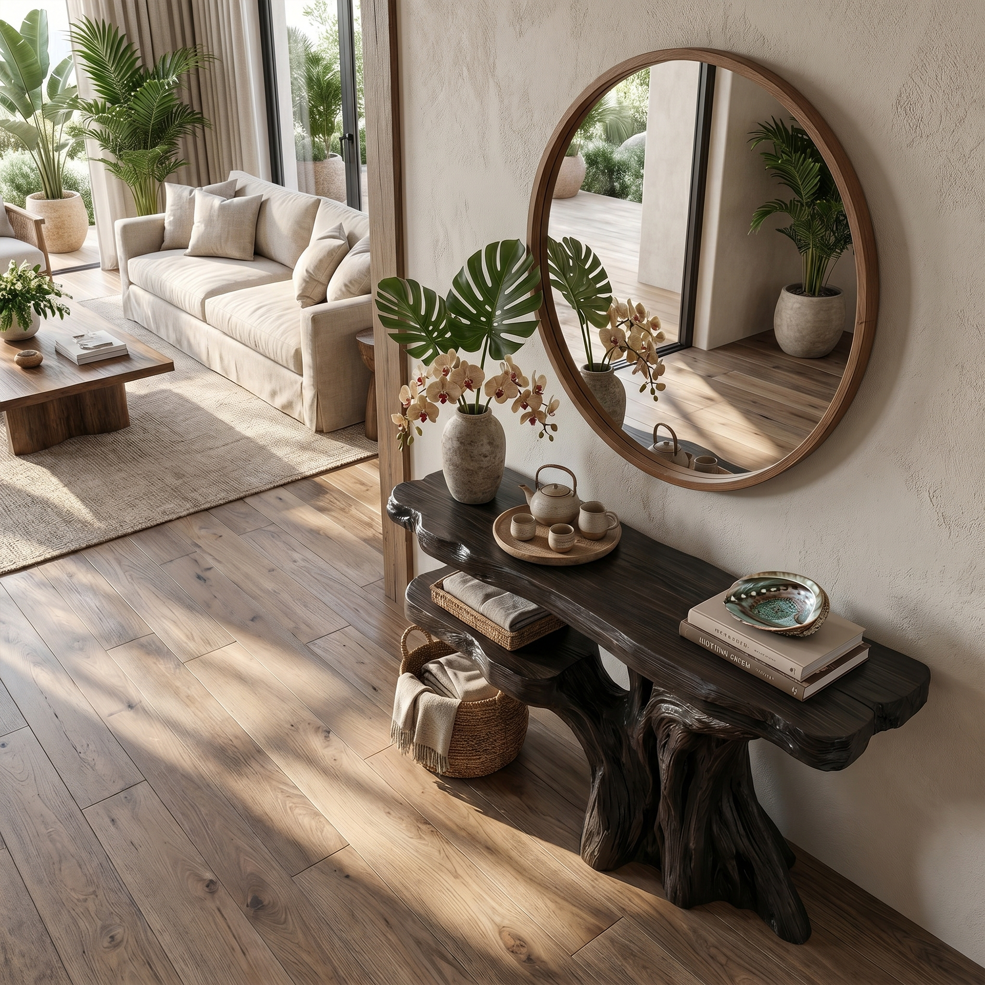 Minimalist Sculptural Console Table For Entryway And Living Room SINLKICS571