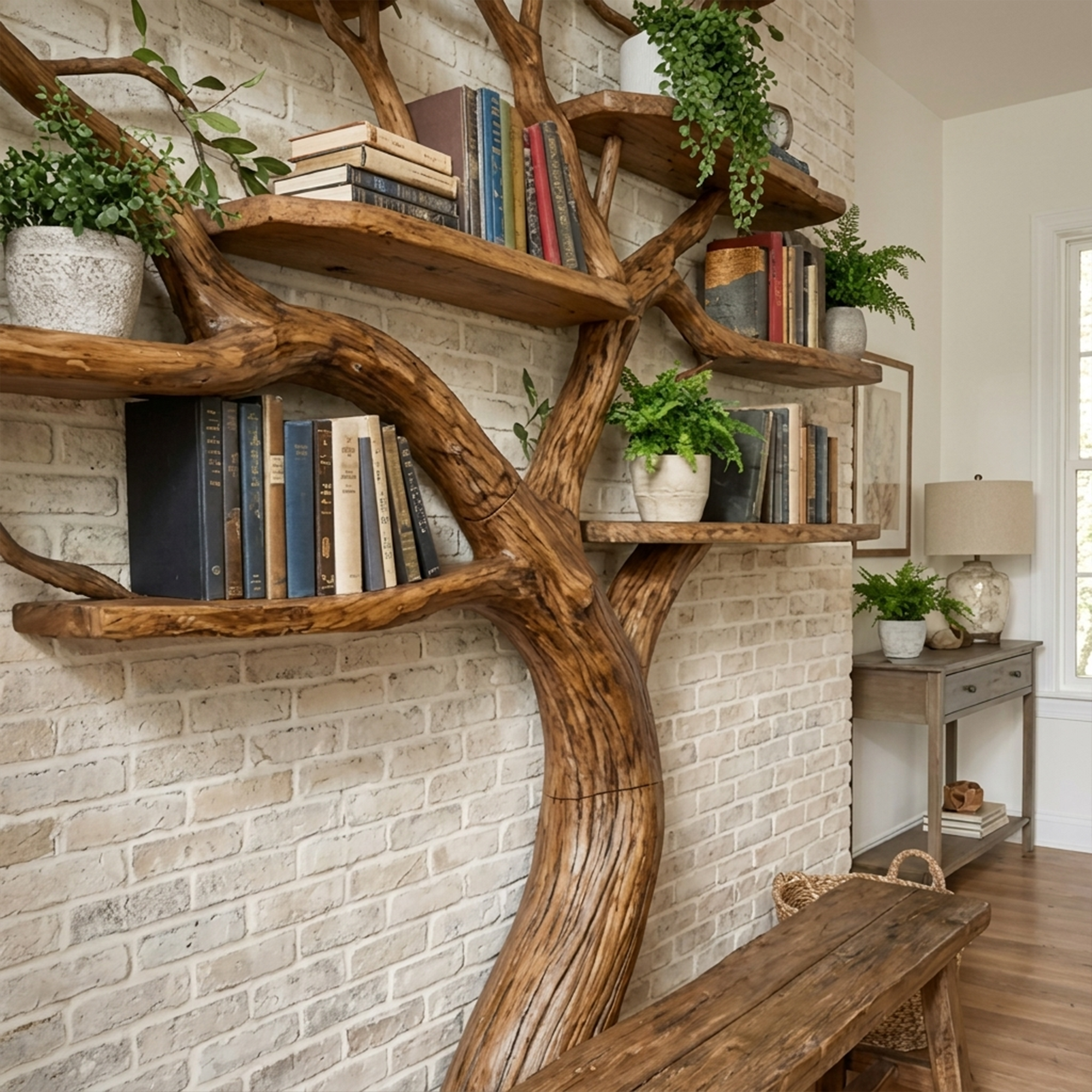 Organic Modern Large Tree Bookshelf For Home SINLKITB675