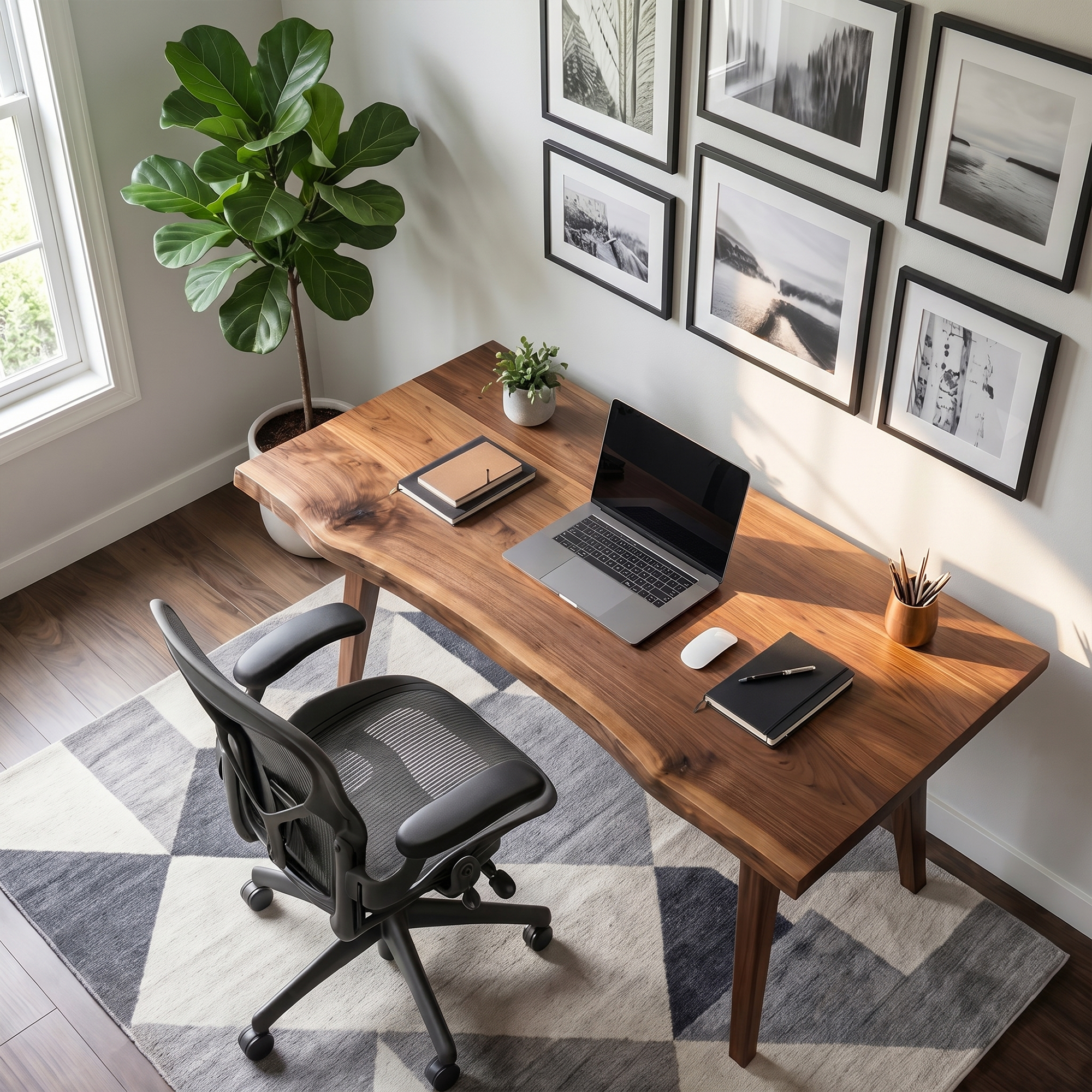 Rustic Solid Wood Desk For Home Office And Study Room SINLKIDK139