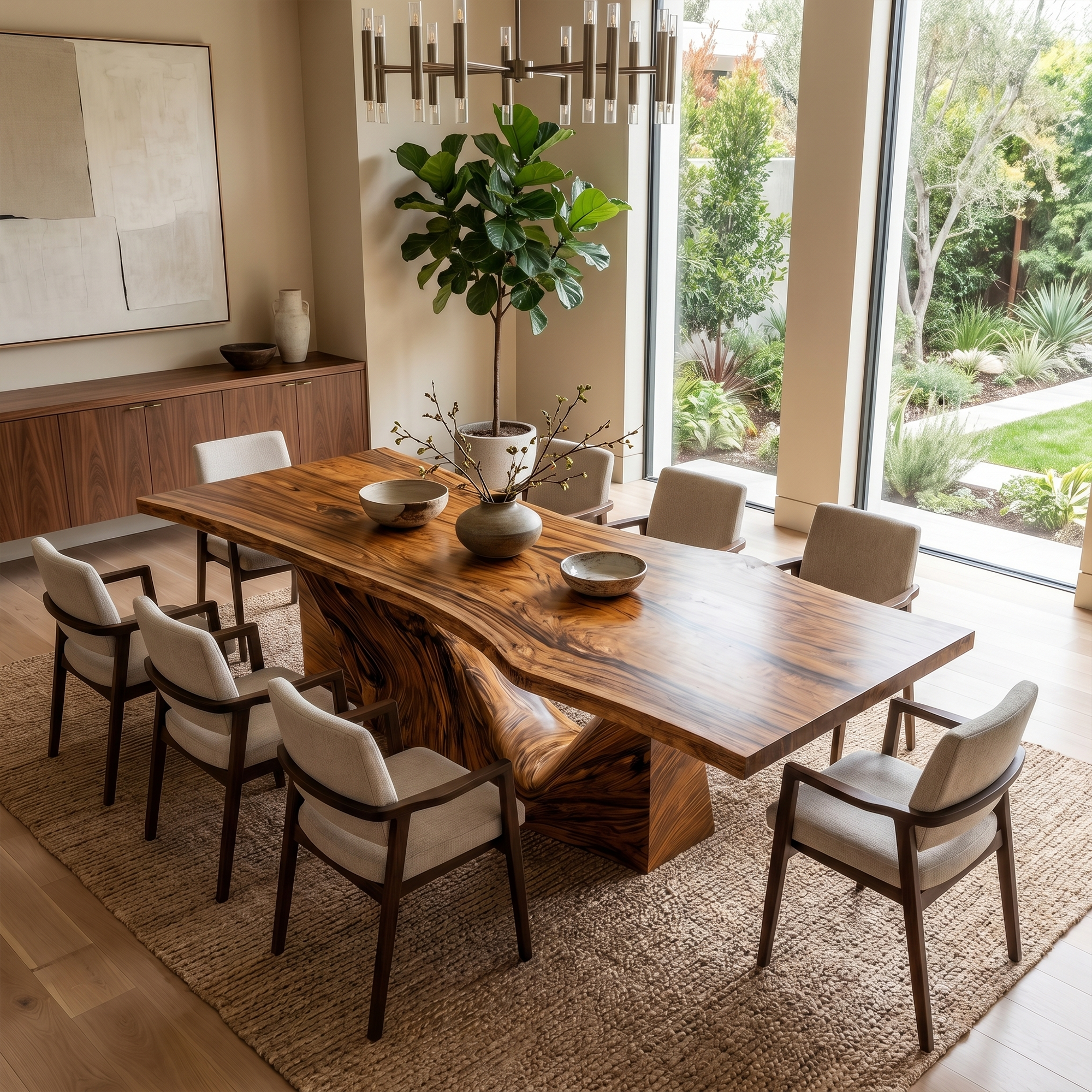 Organic Sculptural Dining Table For Dining Room And Kitchen SINLKIDT164