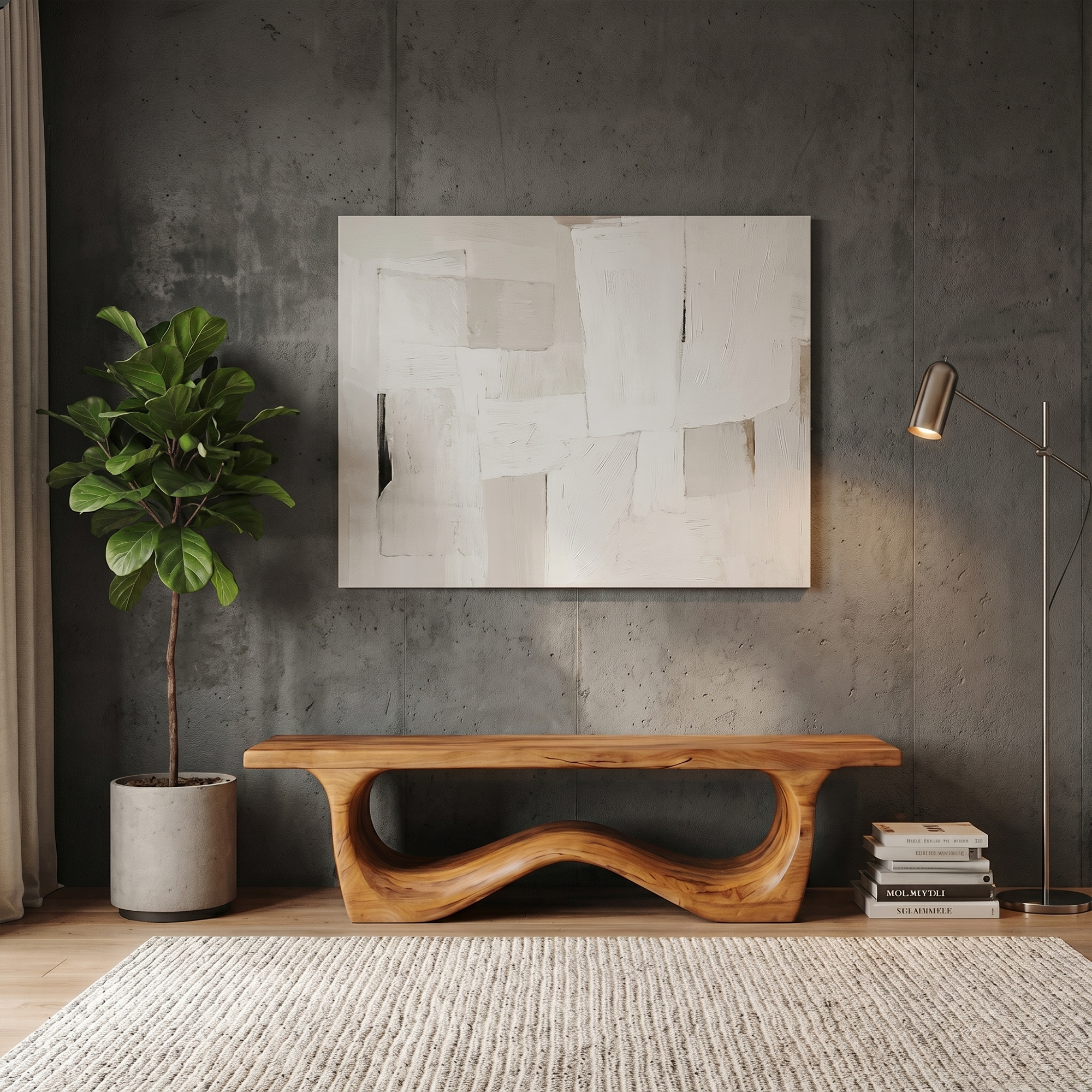 Artistic Sculptural Organic Bench For Entryway Decor SINLKIRS107