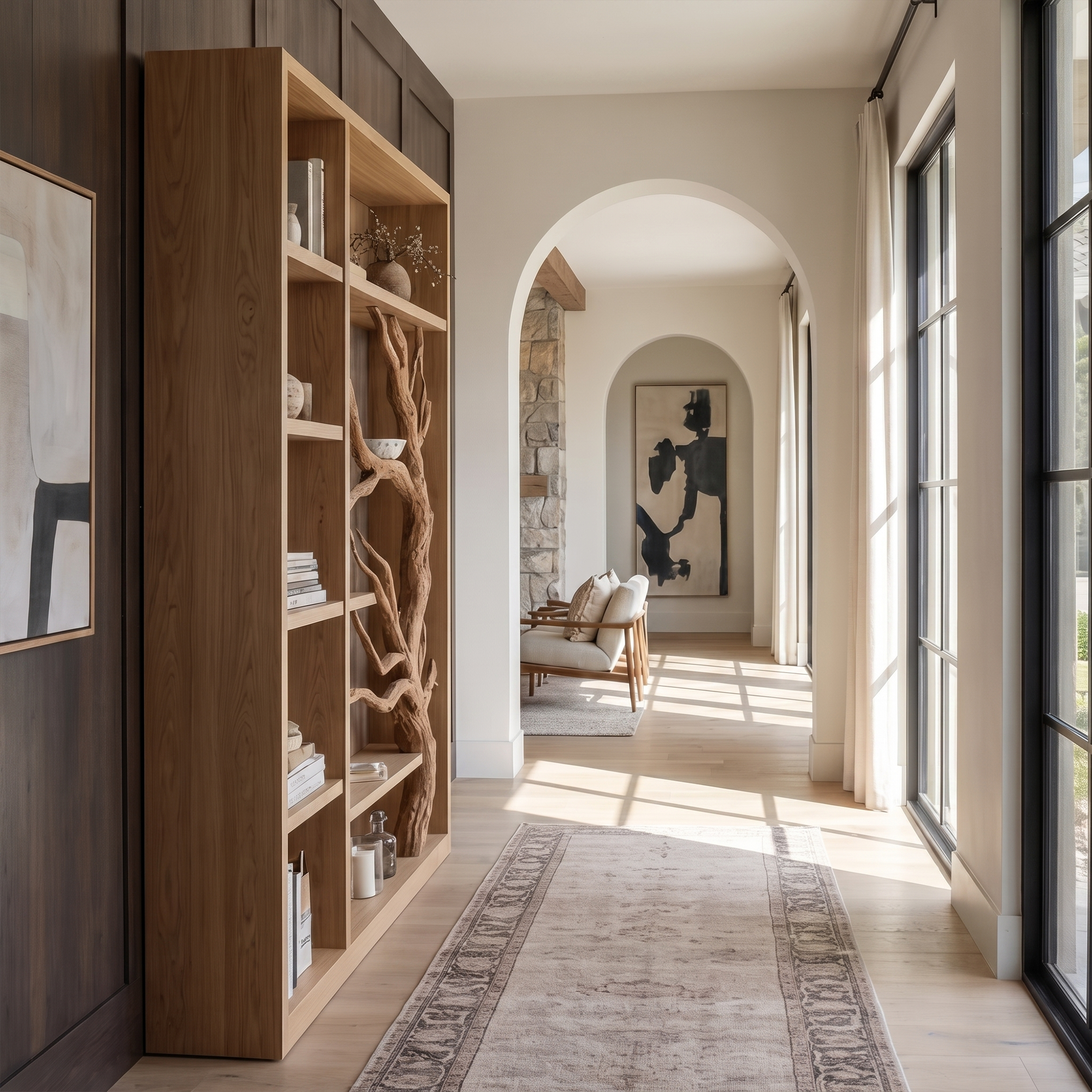 Tree Bookcase Cabinet With Open Display Shelves For Living Room And Study SINLKISC537