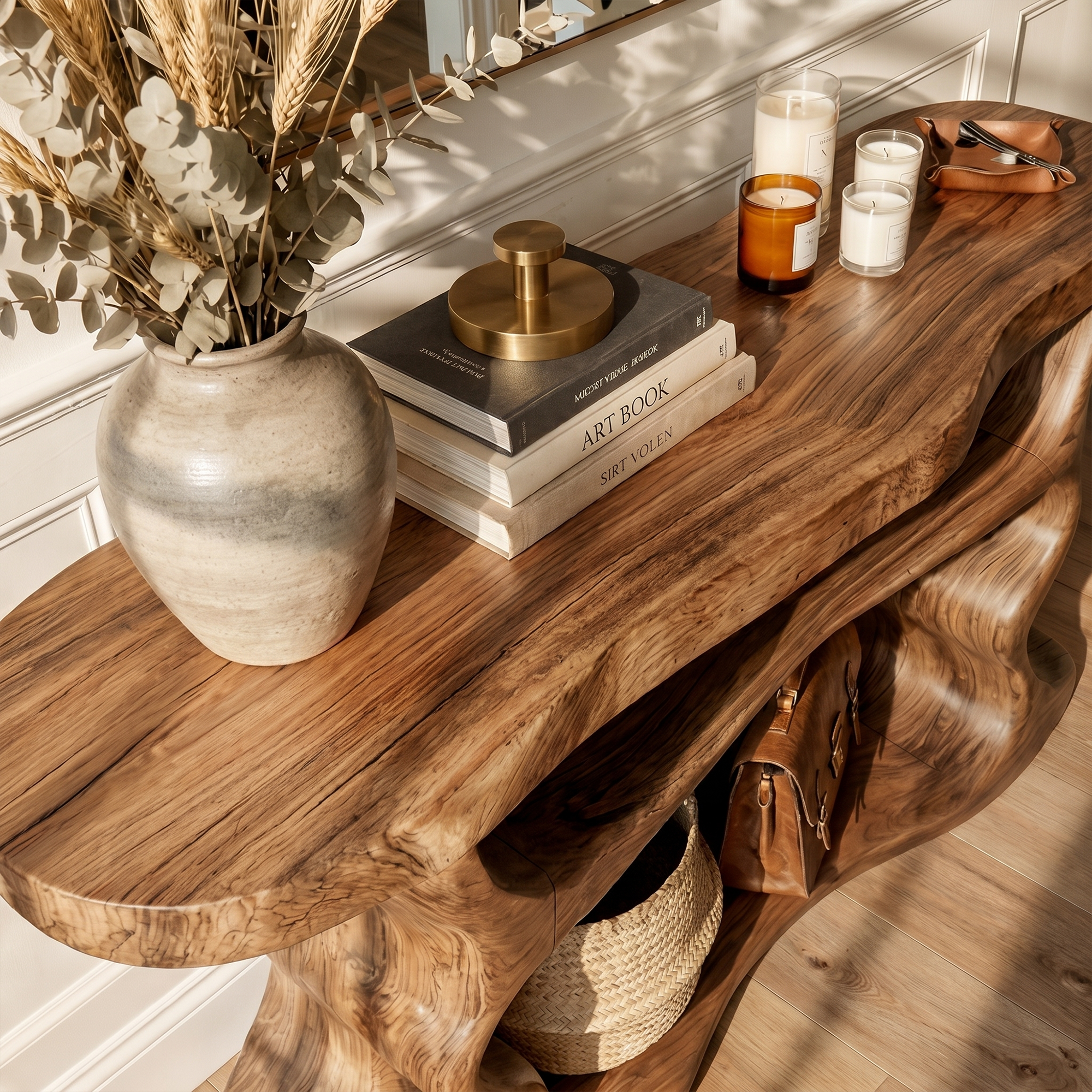 Scandinavian Console Table Solid Wood For Living Room SINLKICS540