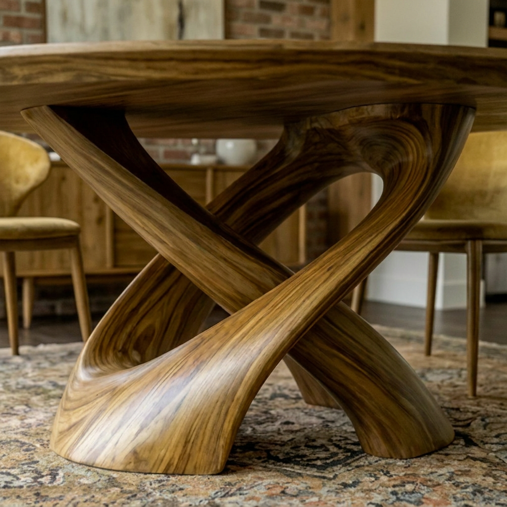 Rustic Handmade Live Edge Dining Table Kitchen SINLKIDT124