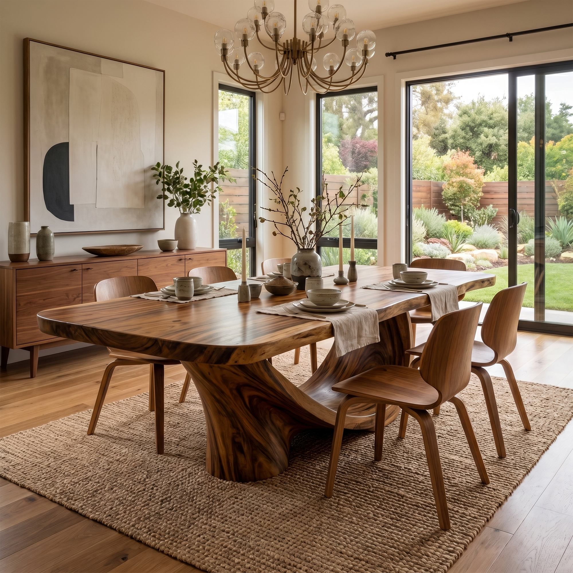 Rustic Natural Wood Dining Table For Dining Room And Kitchen SINLKIDT163