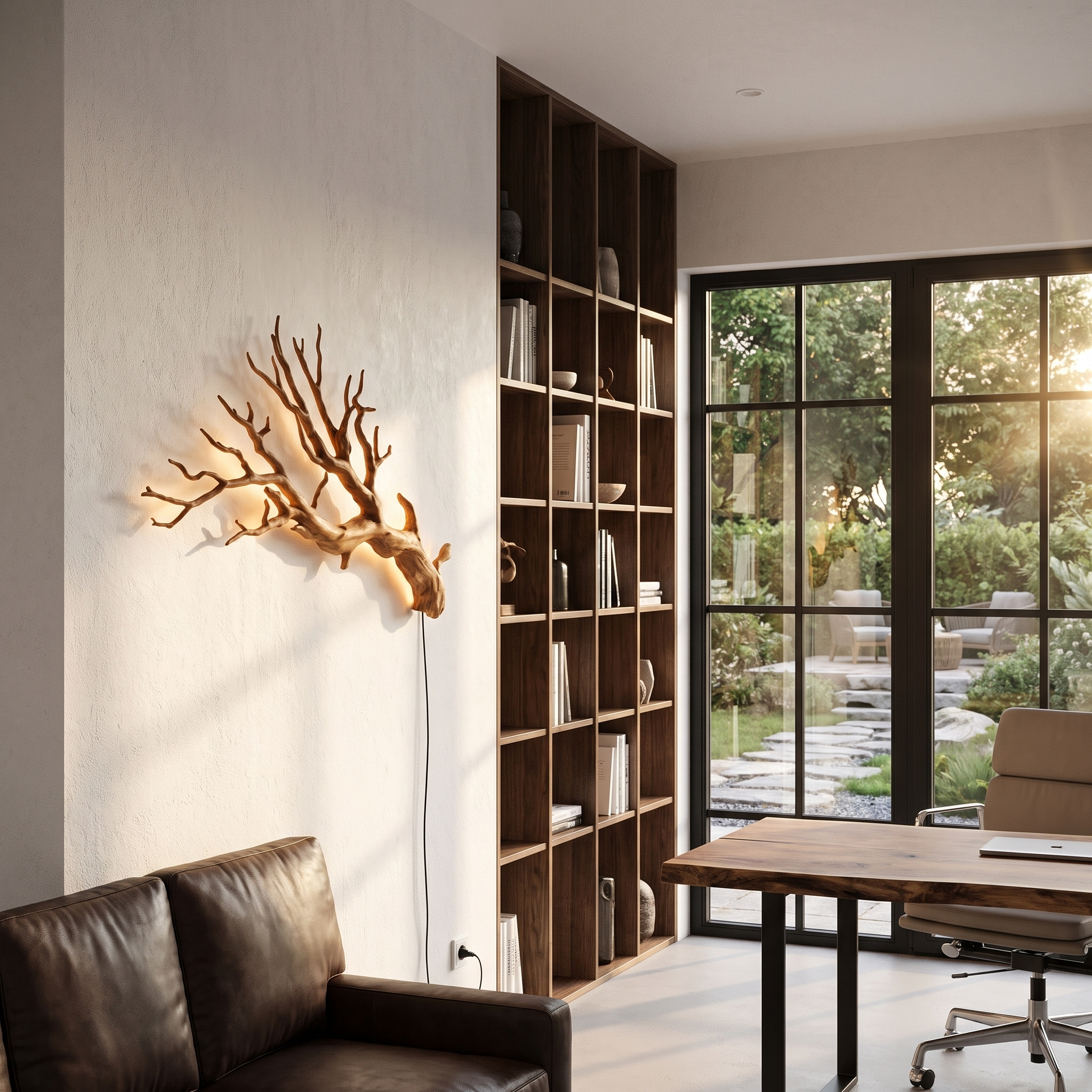 Sculptural Wall Light With Nature Inspired Tree Branch Design For Entryway SINLHAPL016