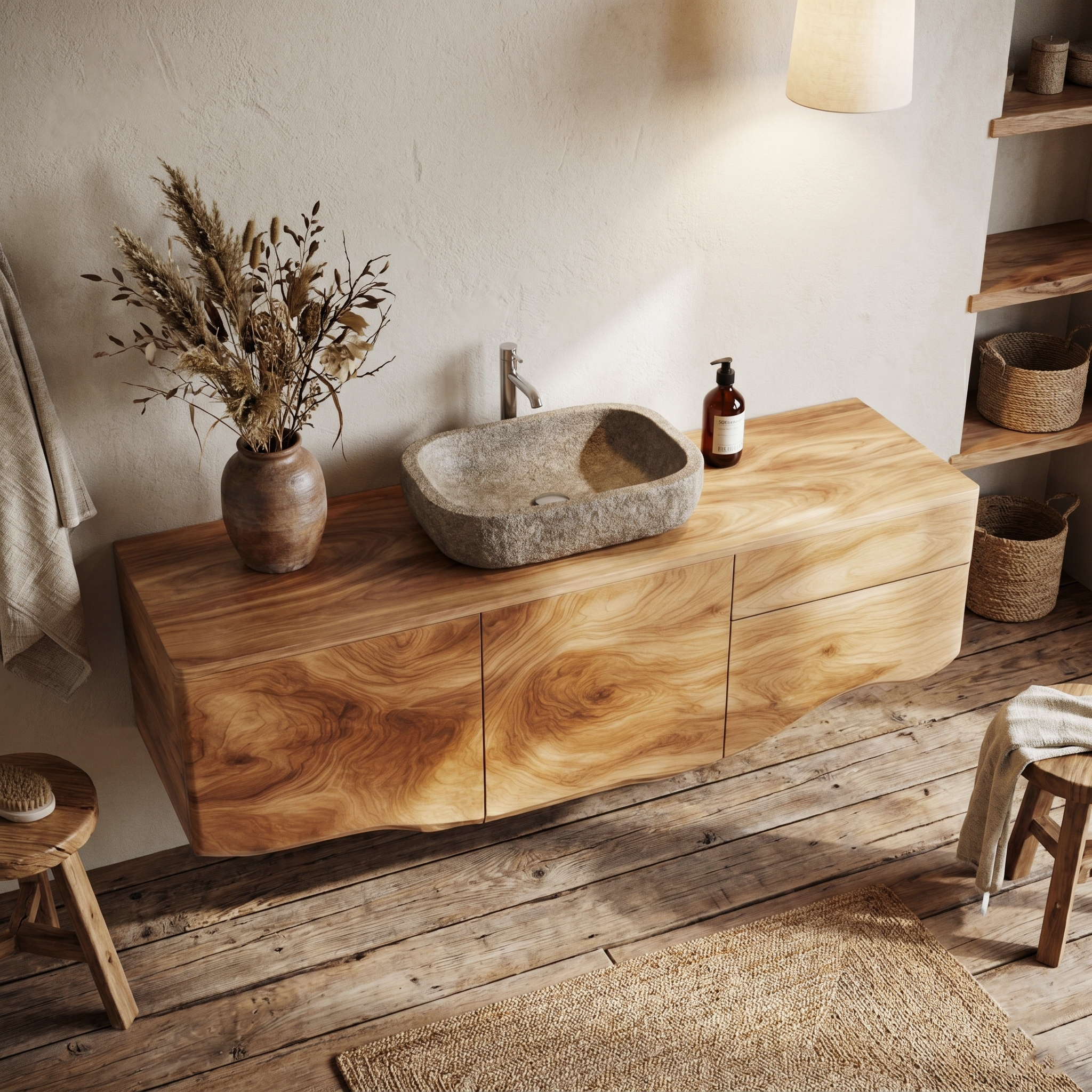 Wall Mounted Bathroom Vanity Wooden Vanity Cabinet With Storage For Bathroom SINLHABRV297