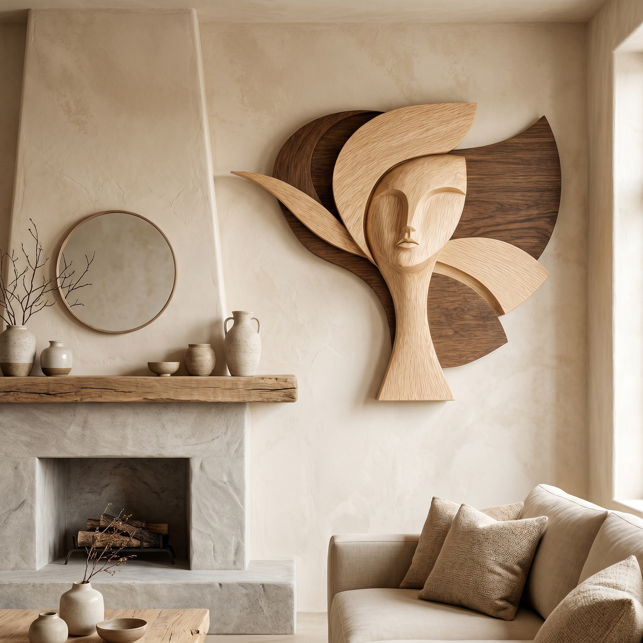 Statement Woman Face Wall Decor For Living Room SINLHAWD071