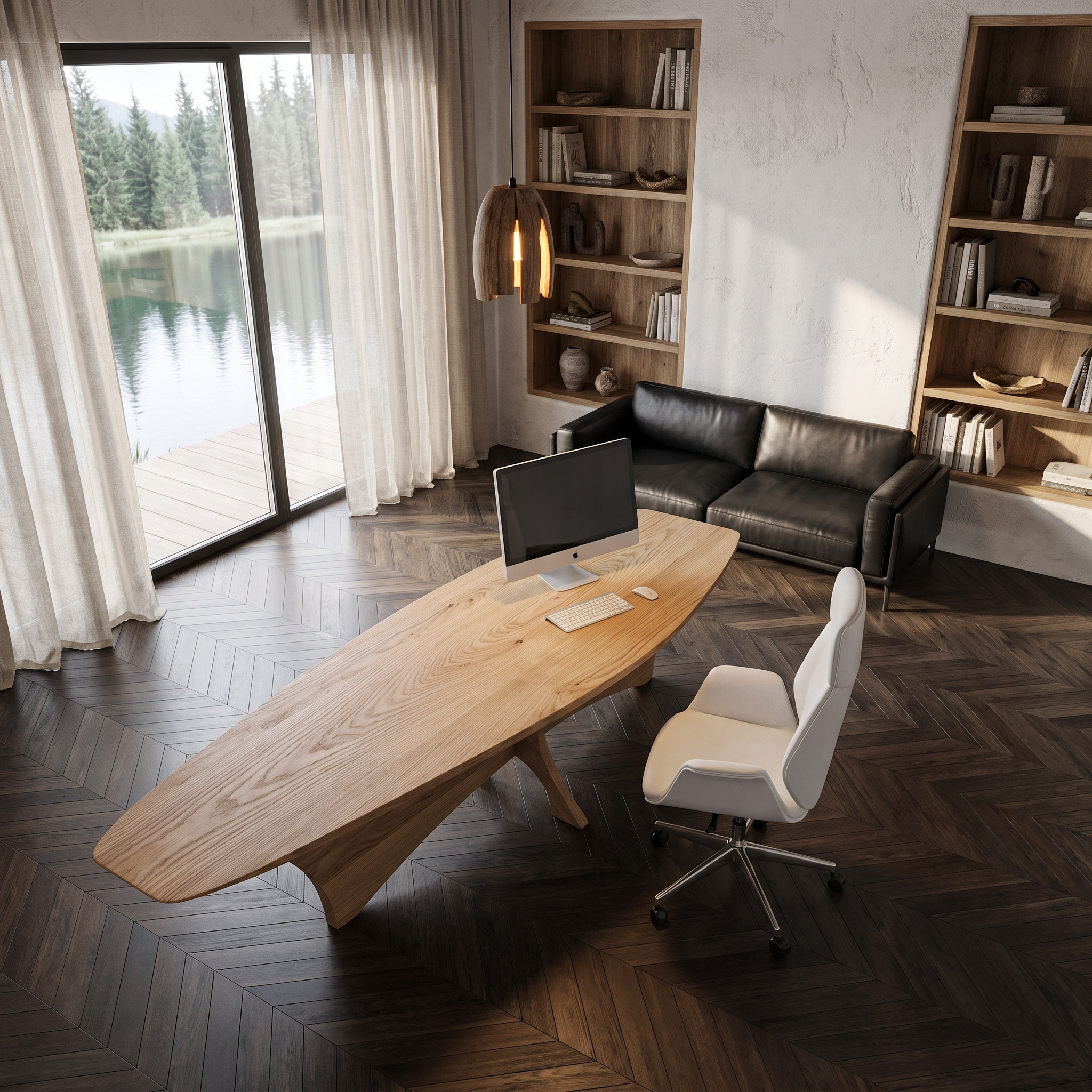 Modern Flared Base Desk Executive Desk For Home Office SINLHADE164