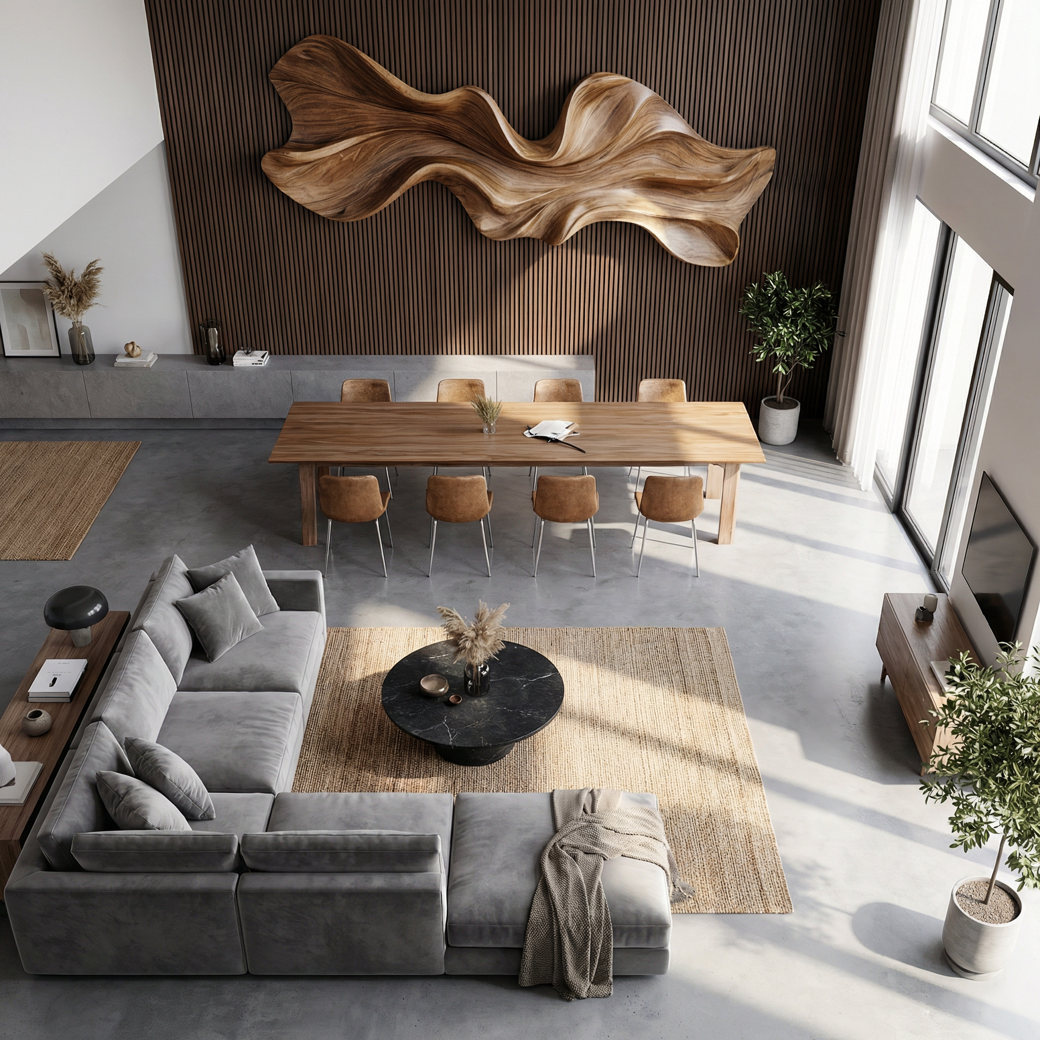 Modern Sculptural Wood Wall Decor For Living Room And Office Space SINLHAWD062