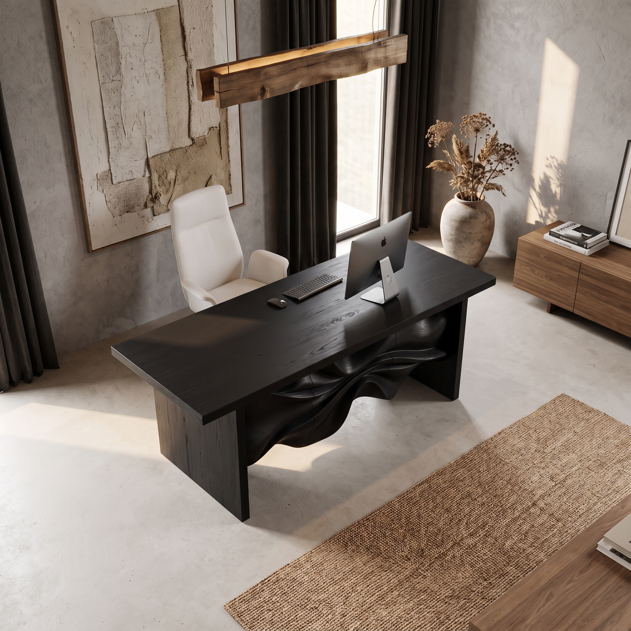 Minimalist Writing Desk Handcrafted Storage Design For Home Office SINLHADE167