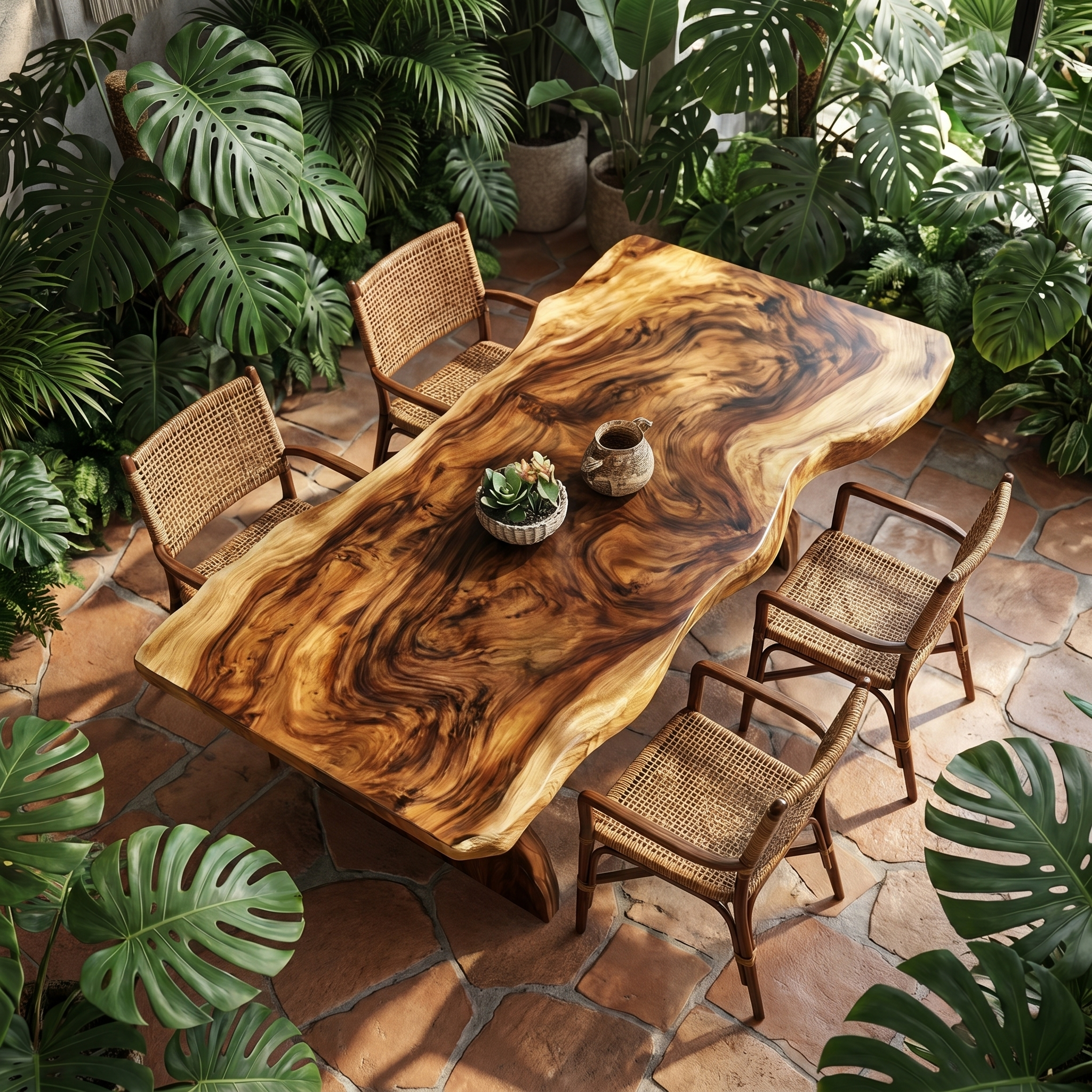 Rustic Dining Table Live Edge Design For Dining Room SINLHADT202