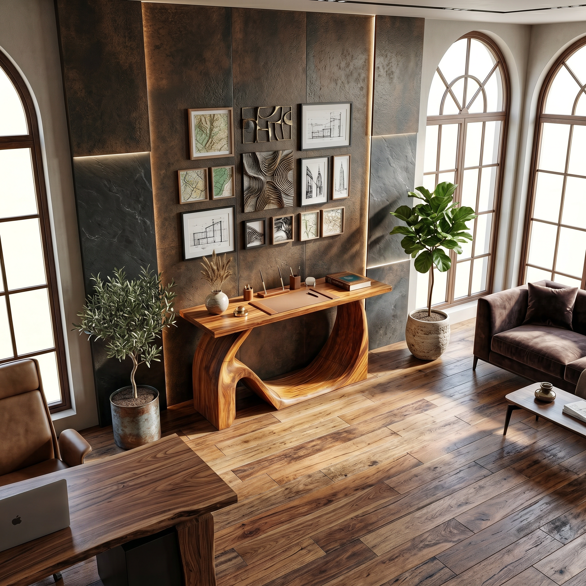 Modern Live Edge Console Table Artistic Solid Wood For Entryway Decor SILDTTNCS091