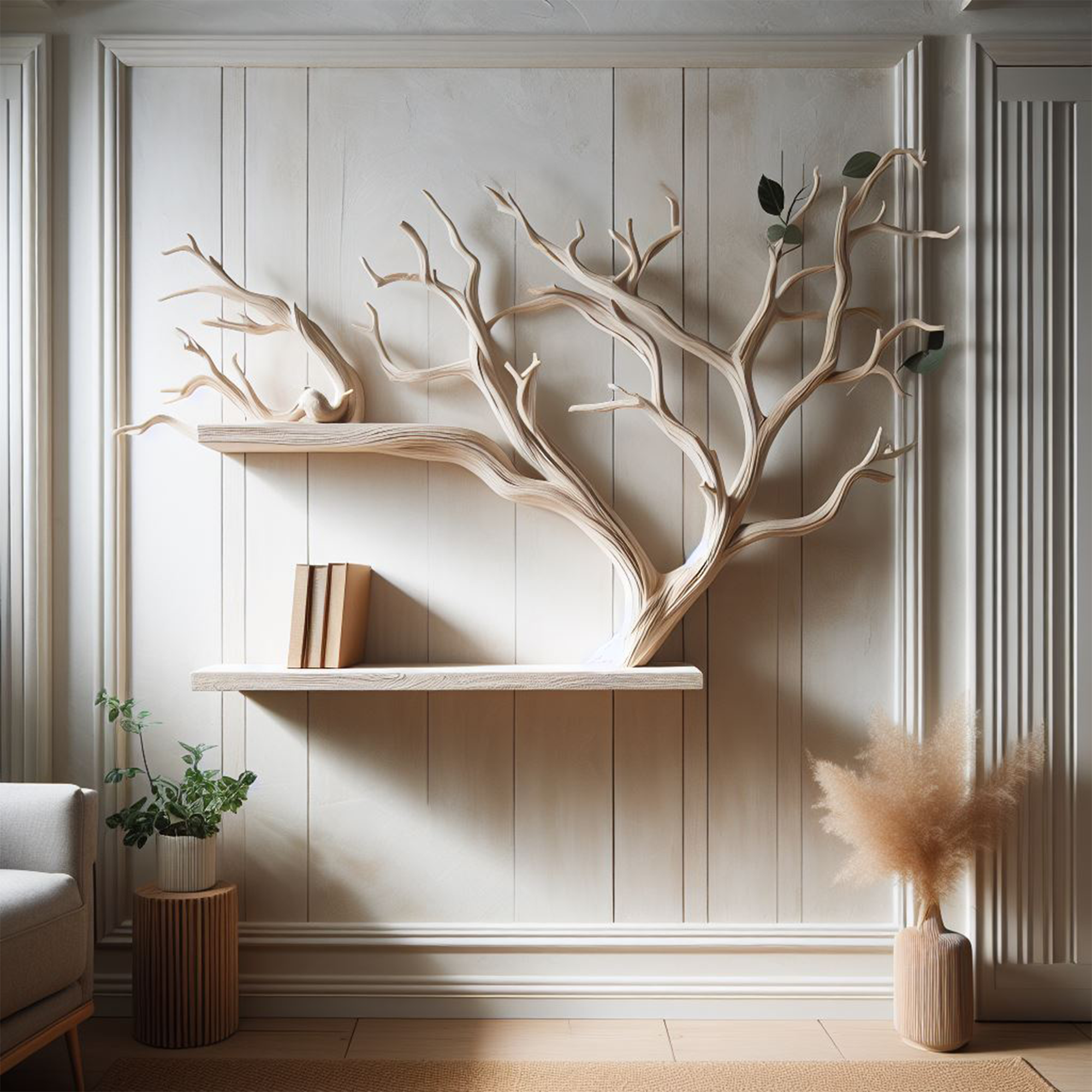 Rustic Tree Branch Wall Mounted Crafted From Wild Mulberry Wood SINLTBS001