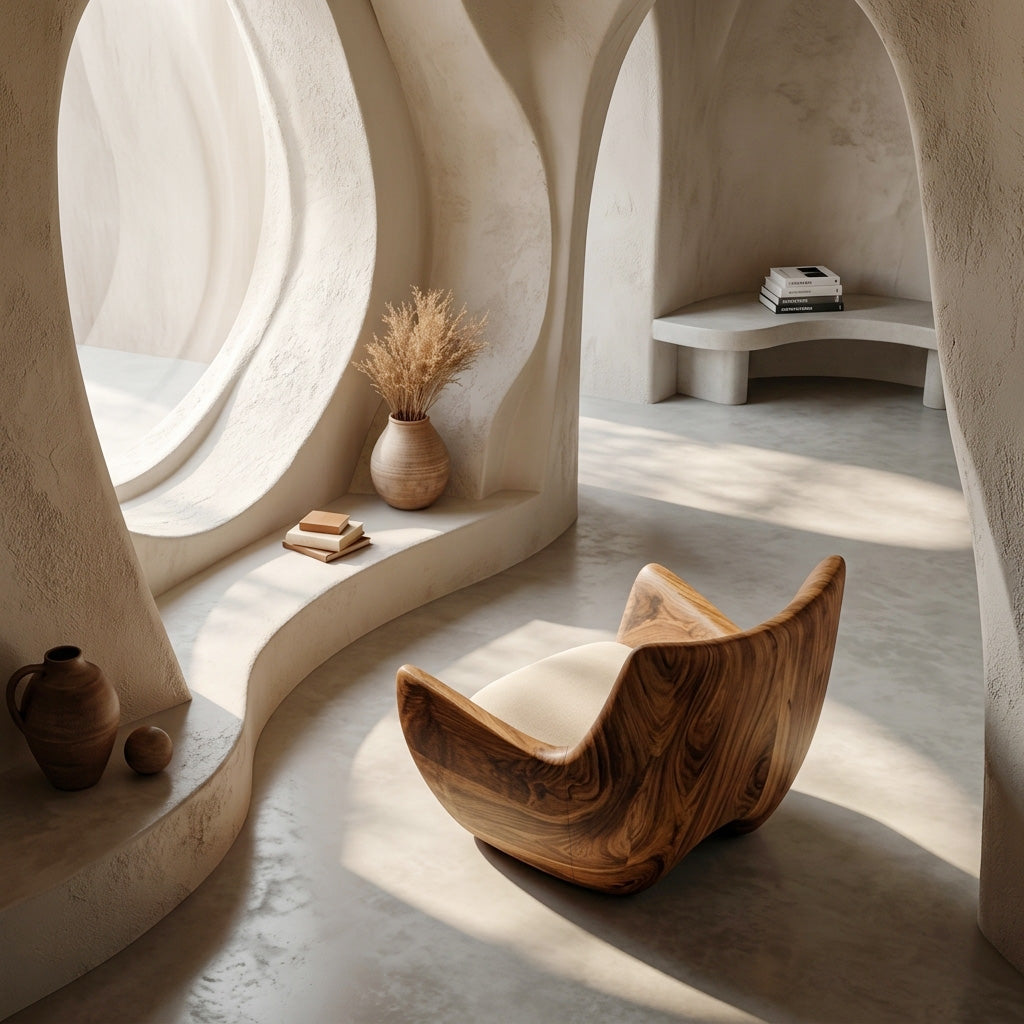 Organic Natural Wood Chair For Living Room RTTHHNCHR152