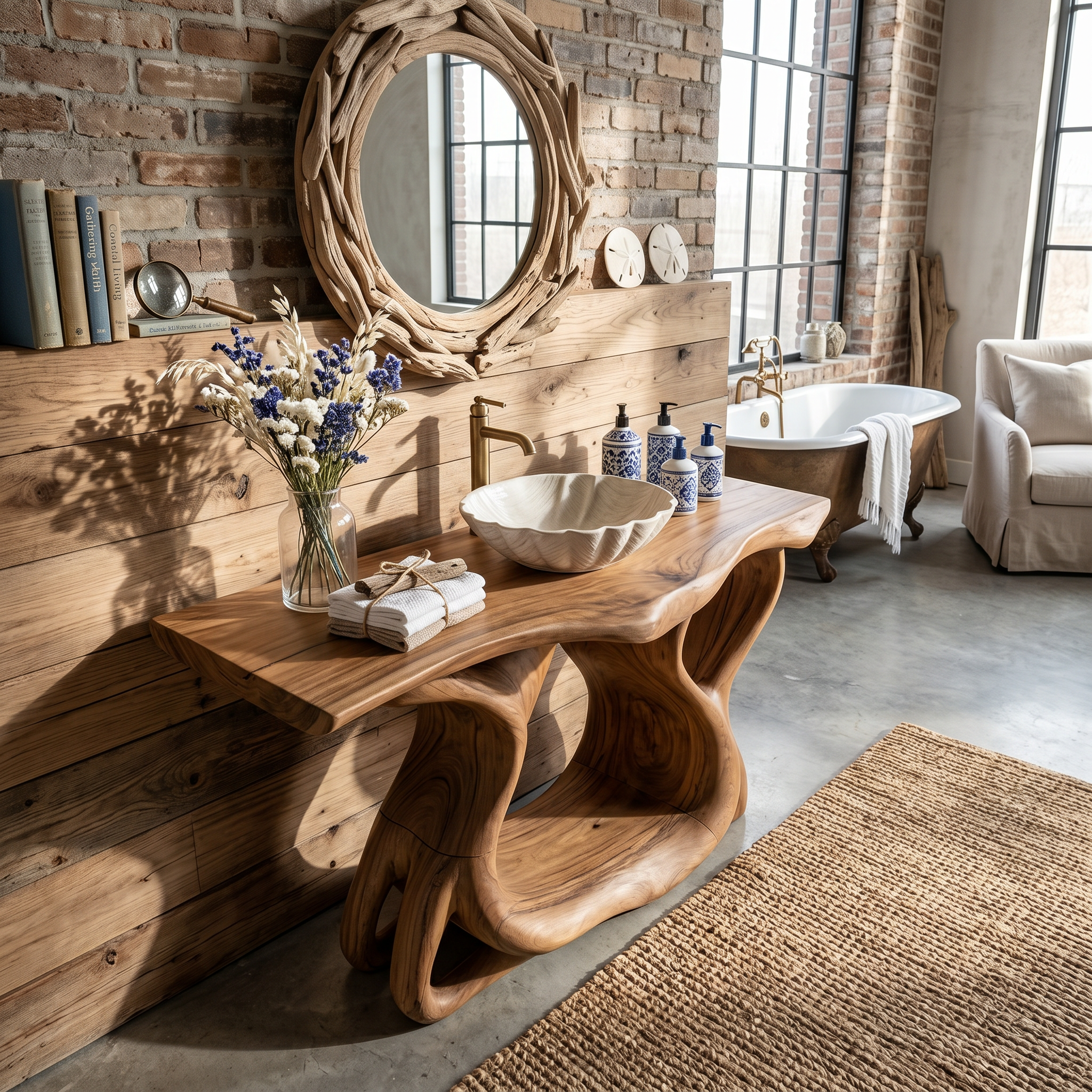 Rustic Solid Wood Vanity For Bathroom Furniture Decor SILDTTRBRV014