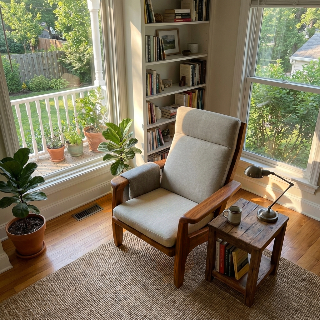 Modern Wooden Armchair For Reading Nook RTTHTTACC018