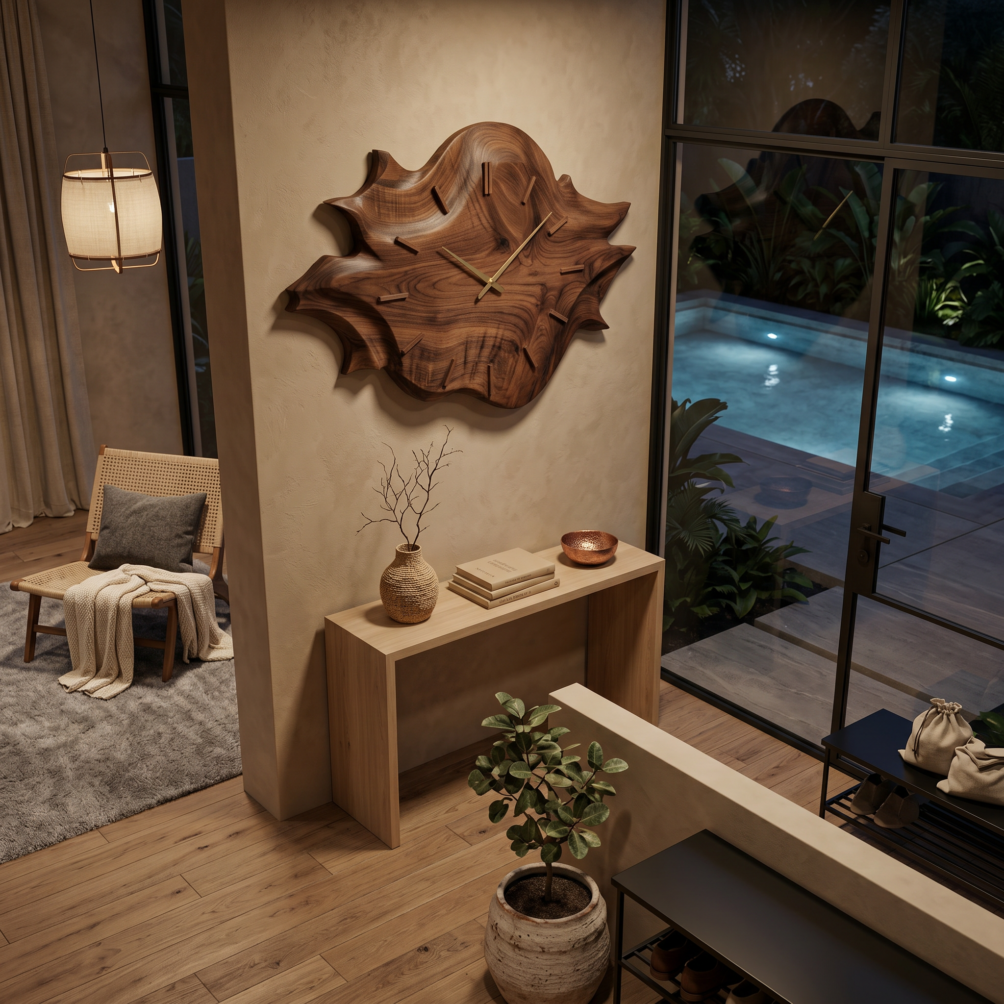 Artistic Wooden Wall Clock For Modern Apartment Living Room RTTHTTWAC023