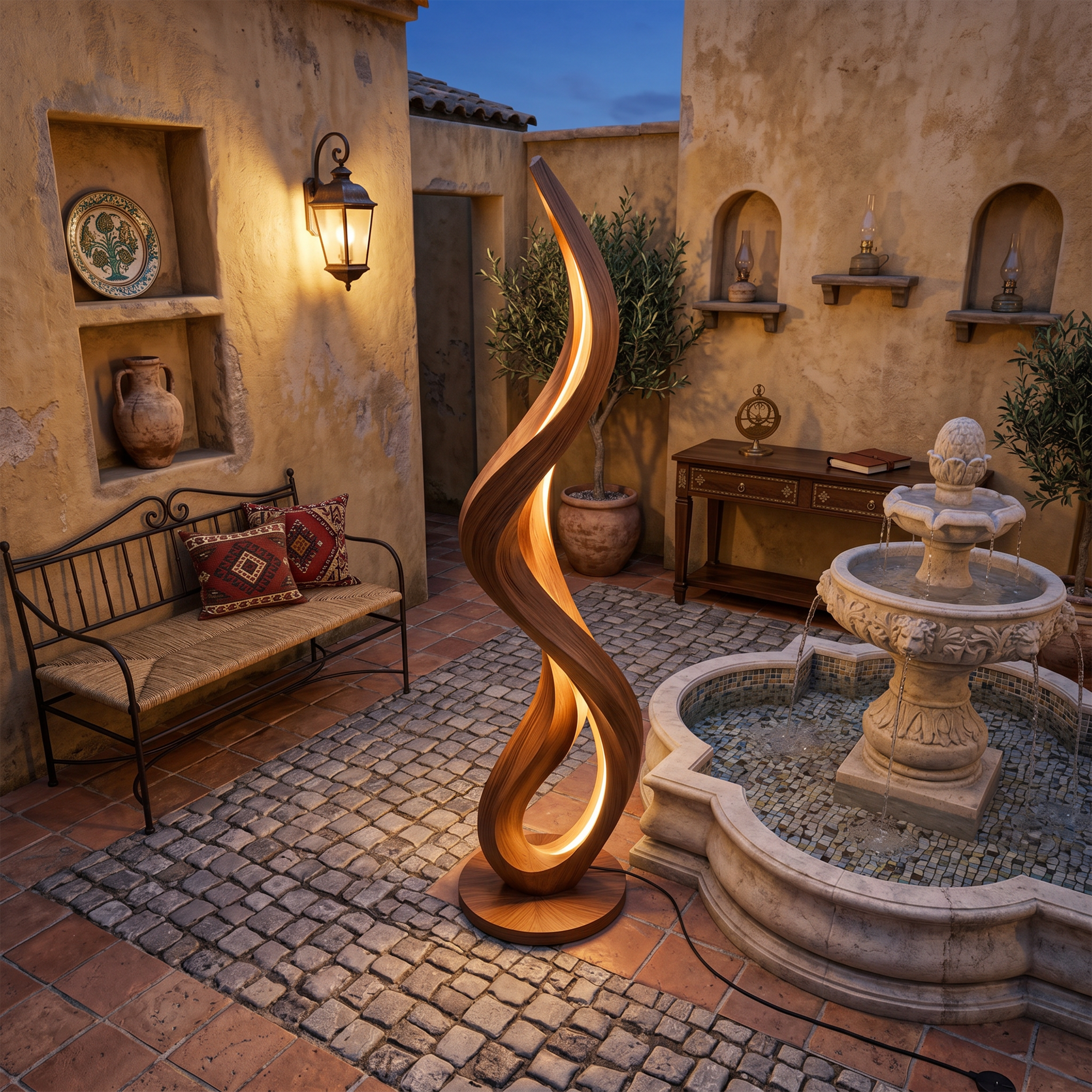 Modern Flowing Flame Floor Lamp For Lounge Area SILDTTNLAM034