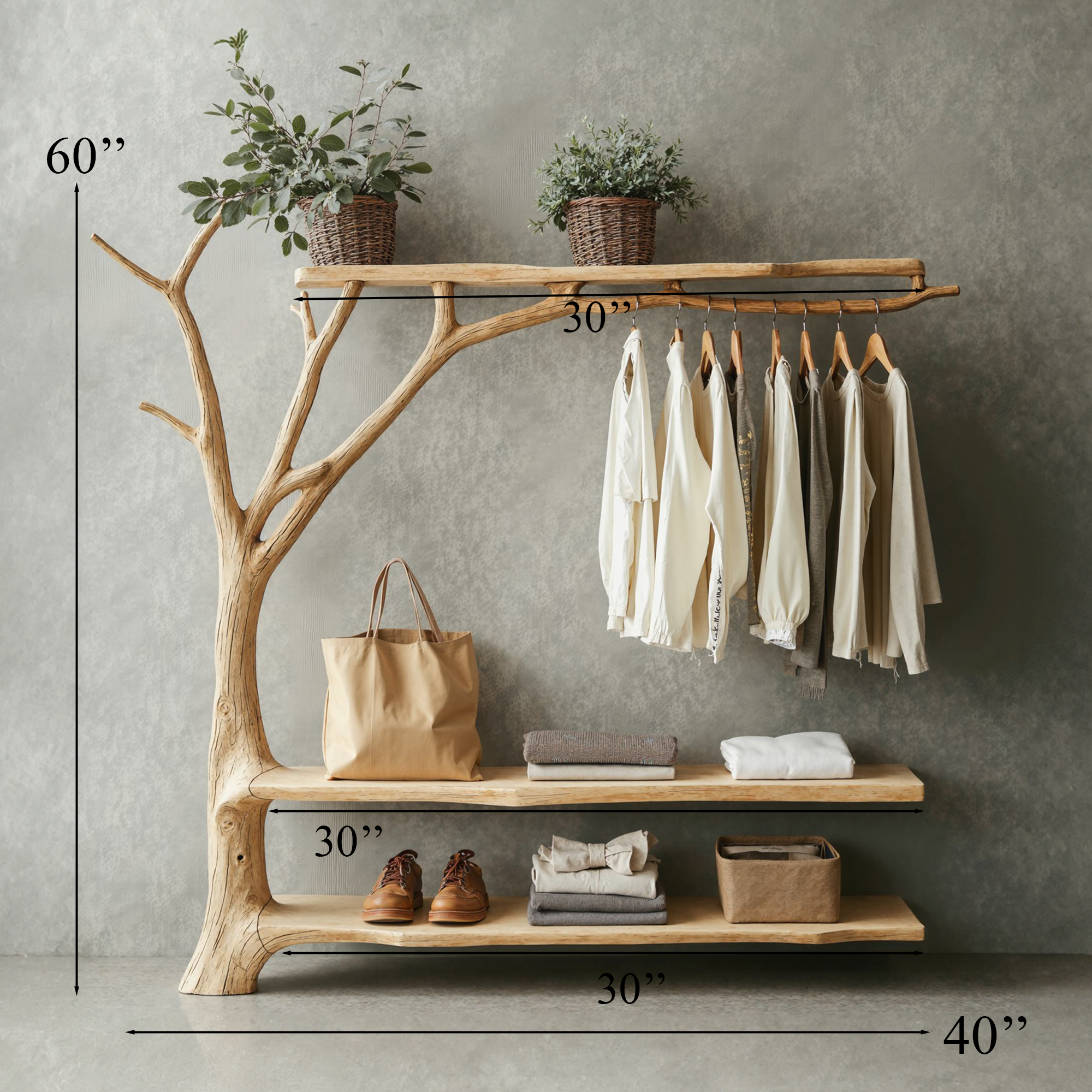 Standing Branch Wall Hanger Hanging Clothes Rack Coat Hanger SINLTB098