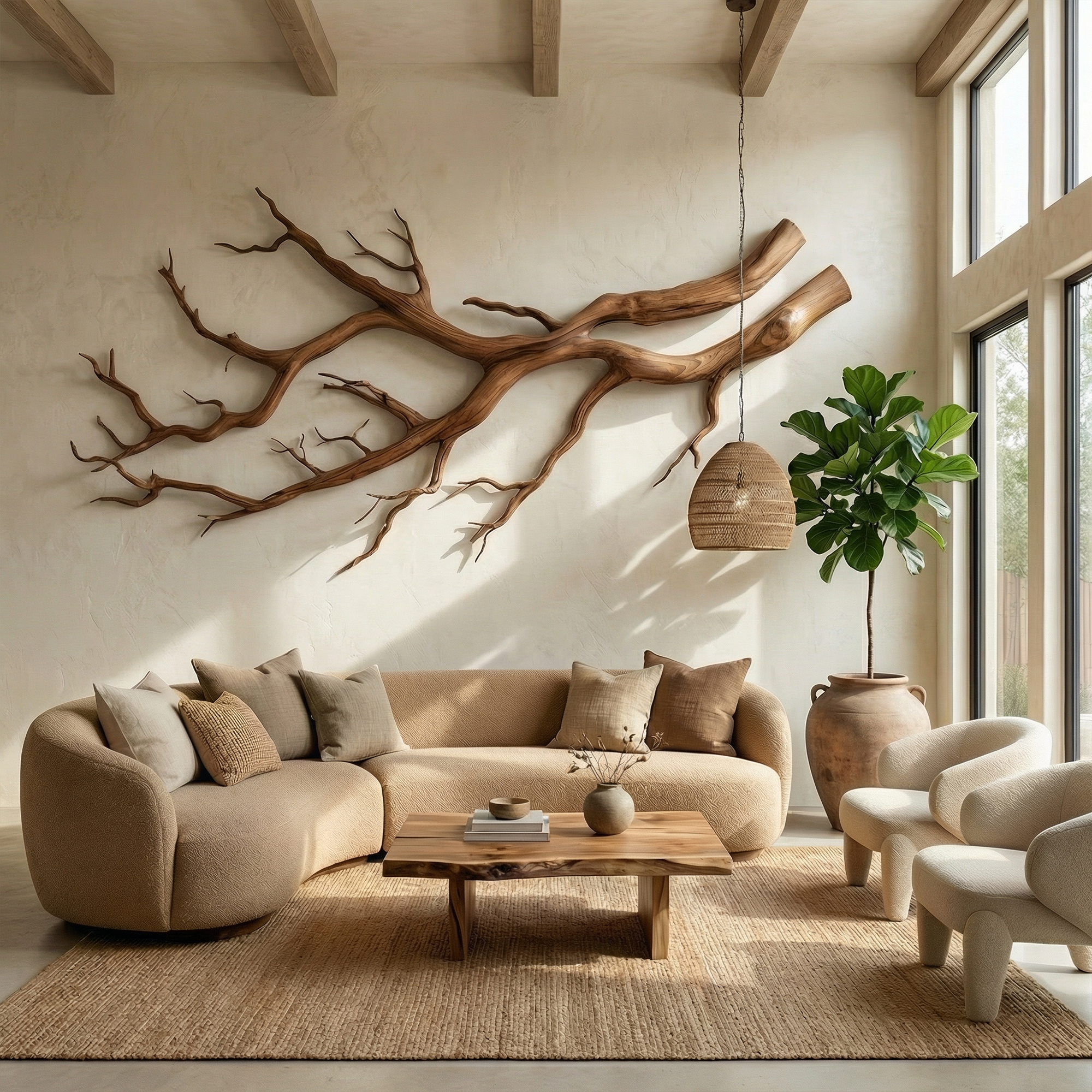 Modern Farmhouse Driftwood Branch Wall Decor Living Room SINLKIWD060