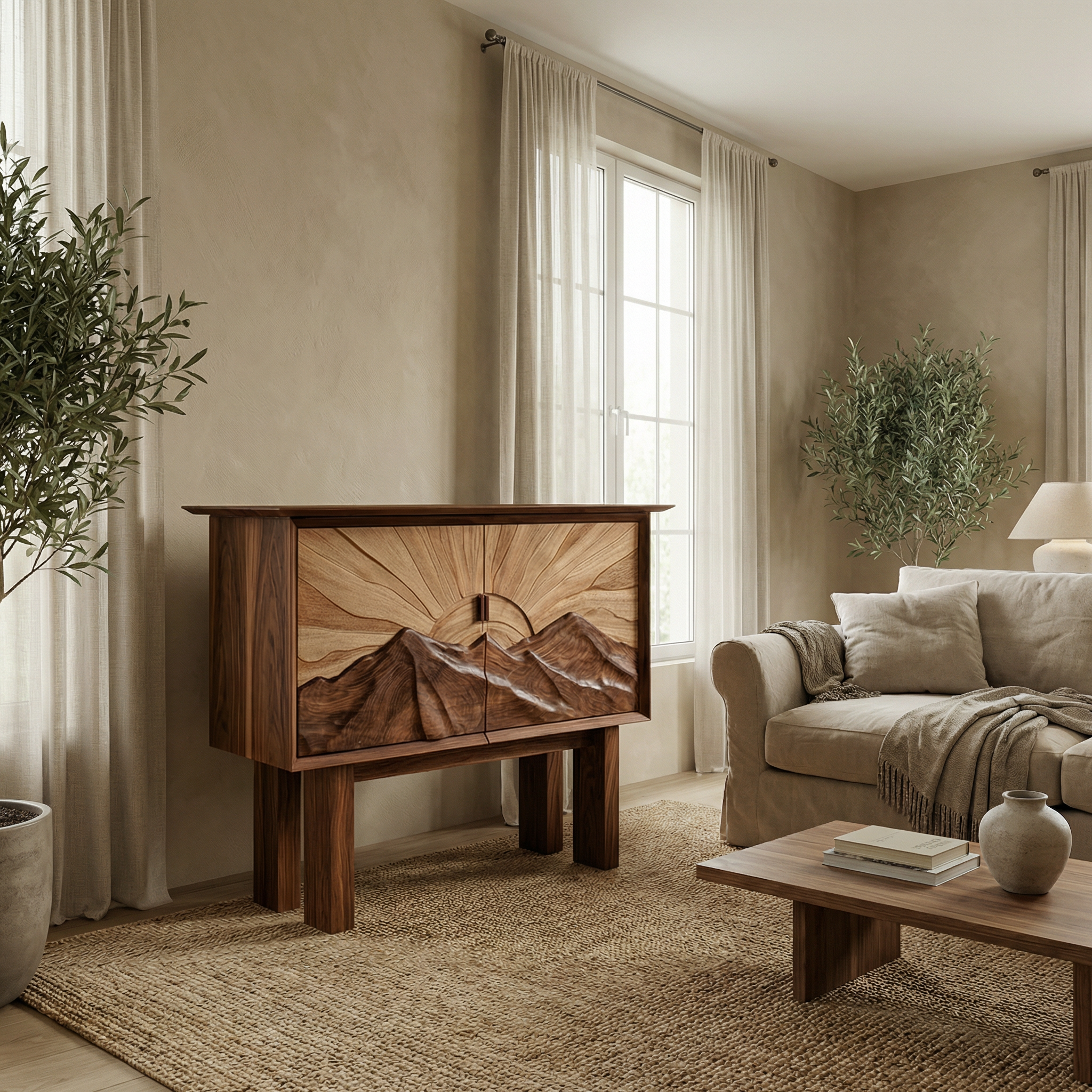 Rustic Artistic Cabinet For Living Room And Dining Room SINLSASC475