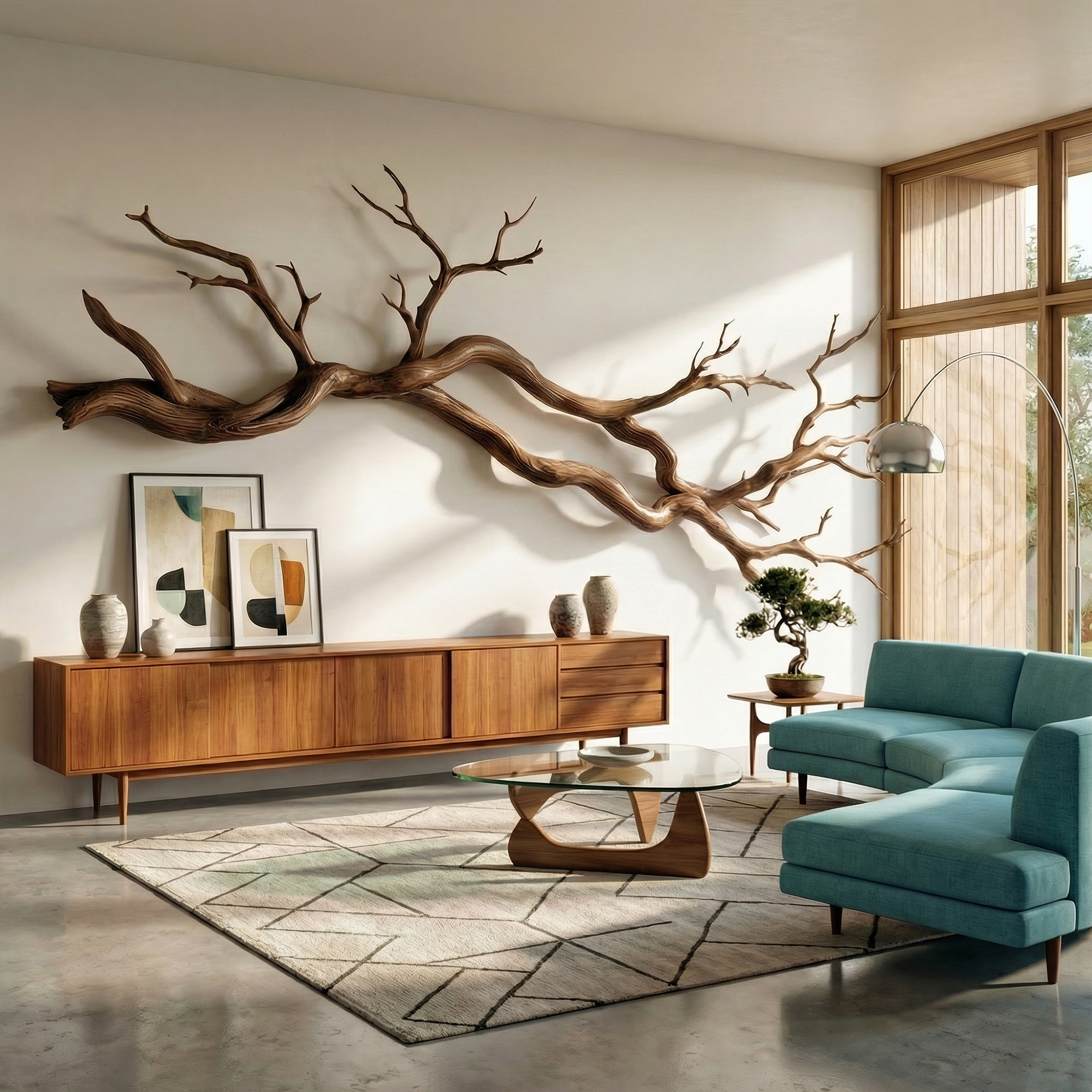 Wabi Sabi Horizontal Branch Wall Sculpture Living Room SINLKIWD061