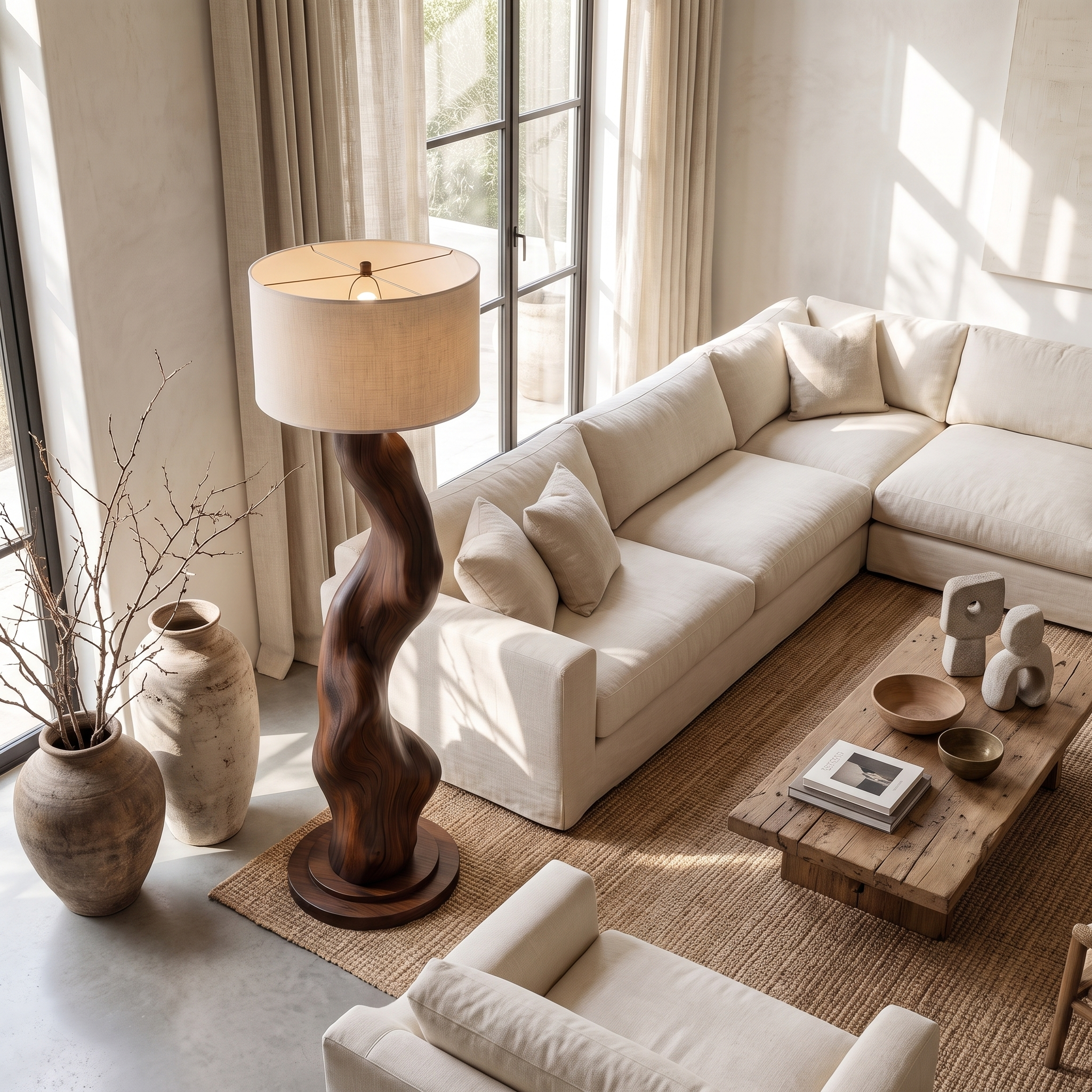 Modern Wooden Standing Floor Lamp For Bedroom And Living Room SINLSAFLP059